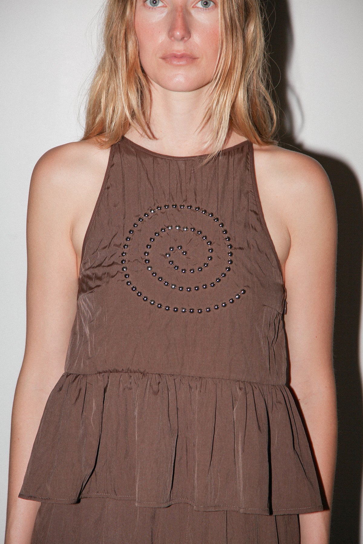 Spiral Punch Top in Mud