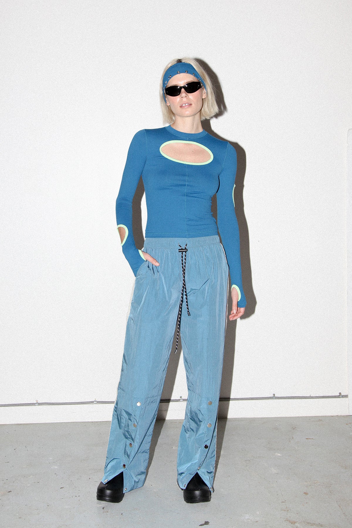 Split Track Pant in Lake