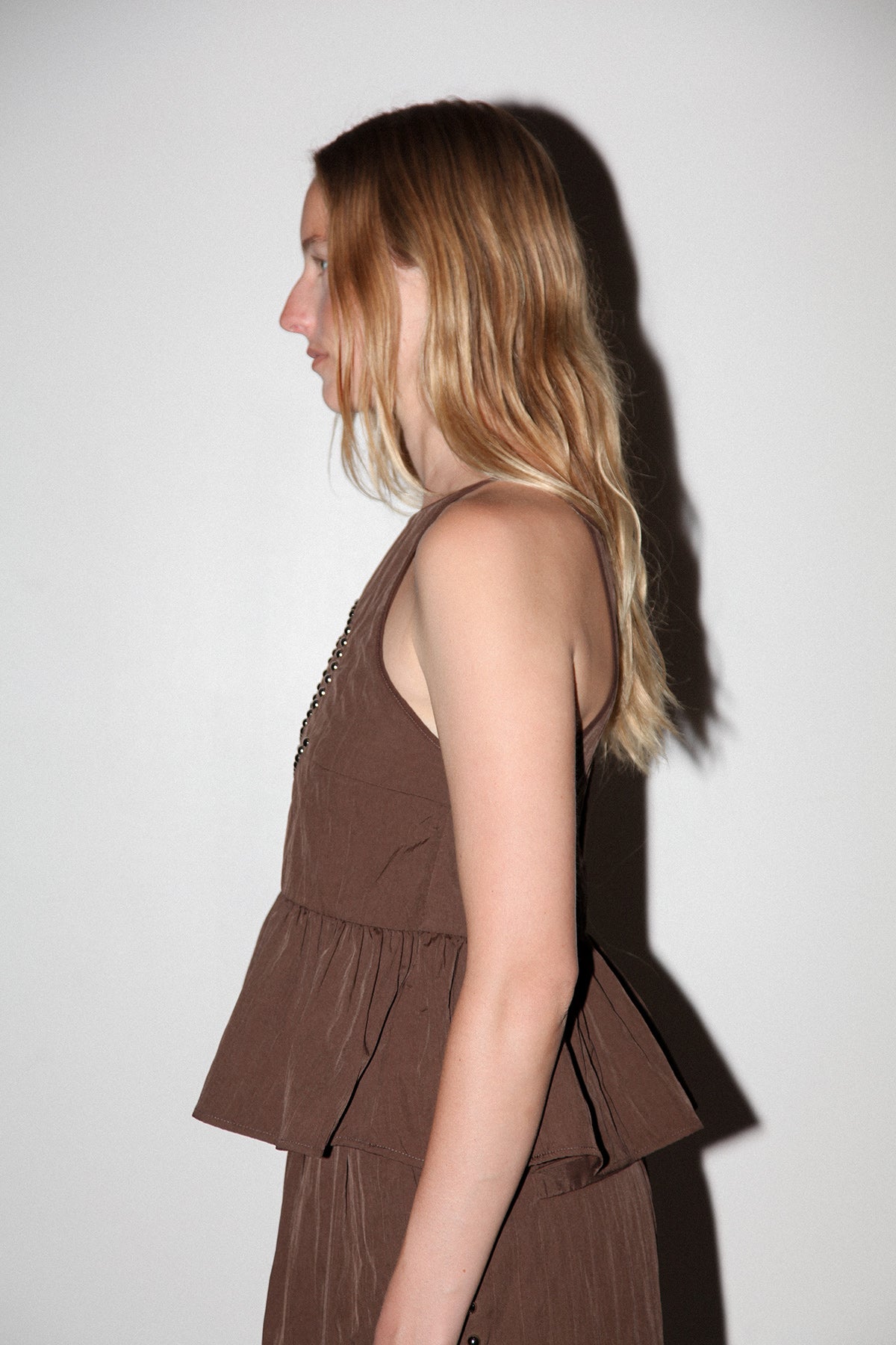 Spiral Punch Top in Mud