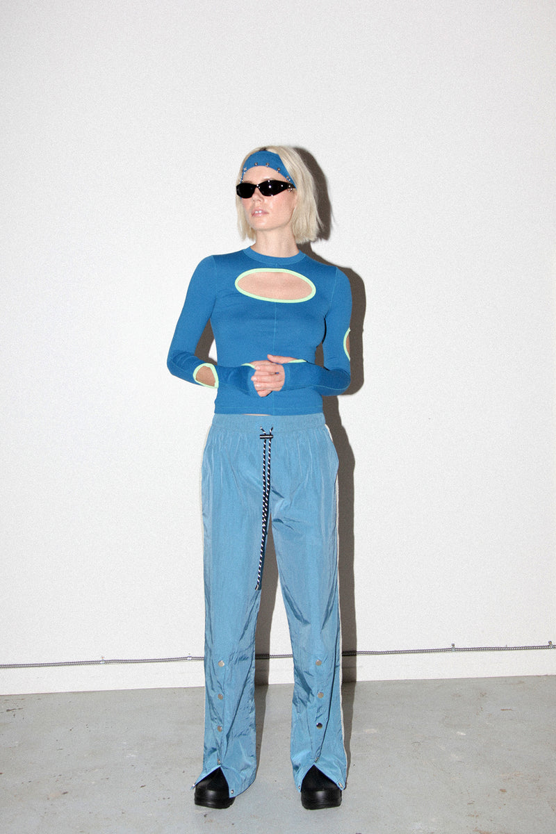Split Track Pant in Lake – KkCo