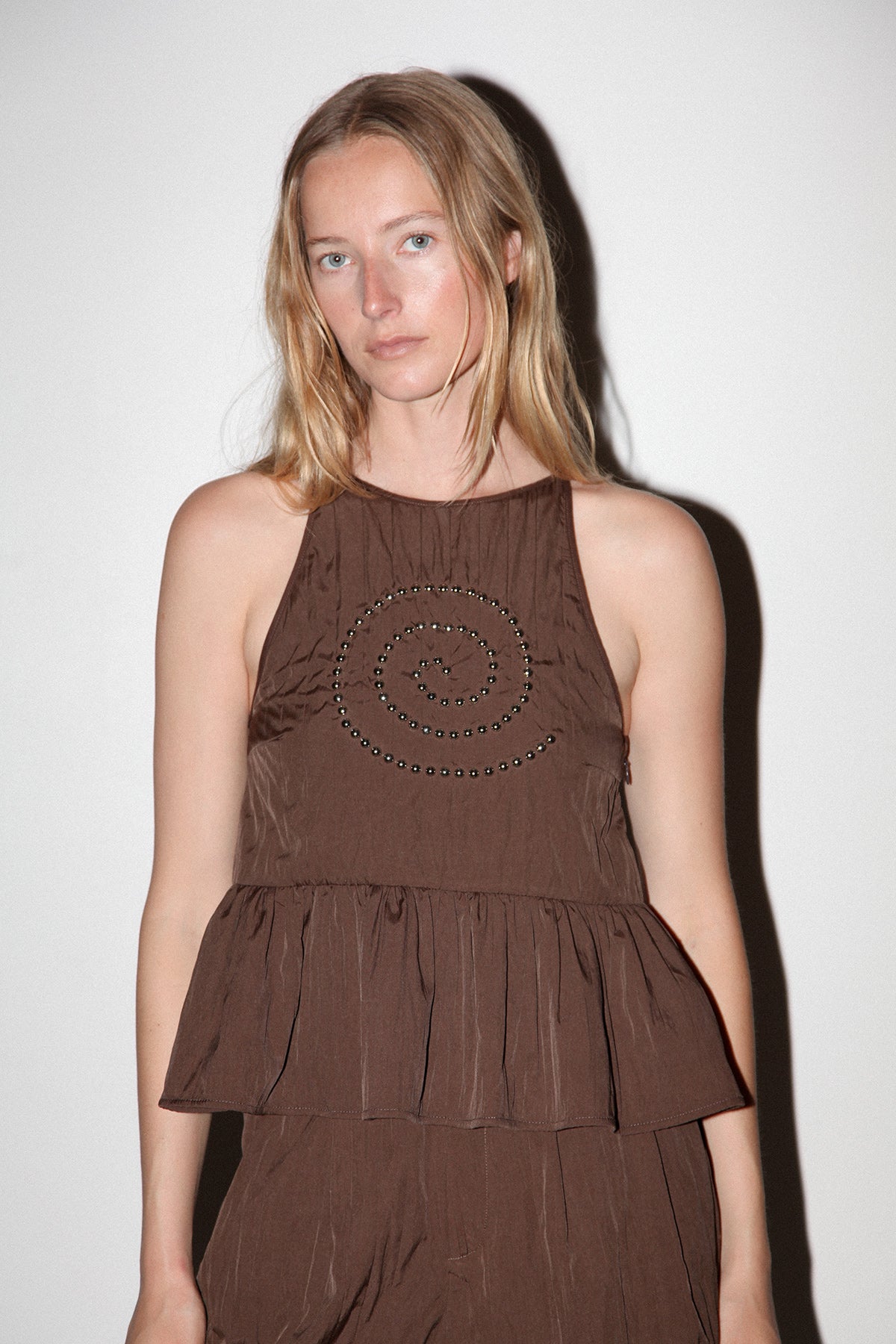 Spiral Punch Top in Mud