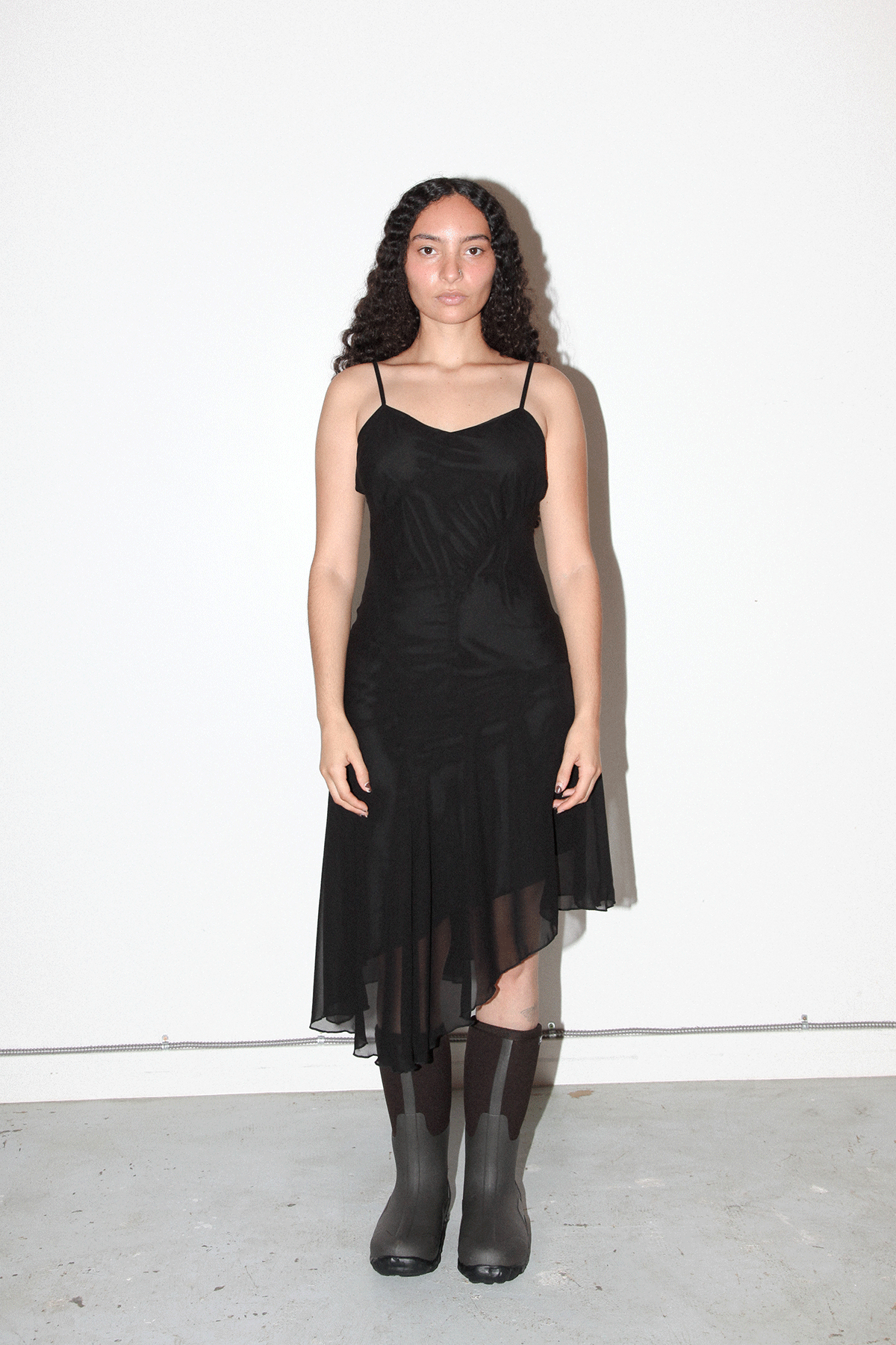 Alpine Silk Dress in Onyx