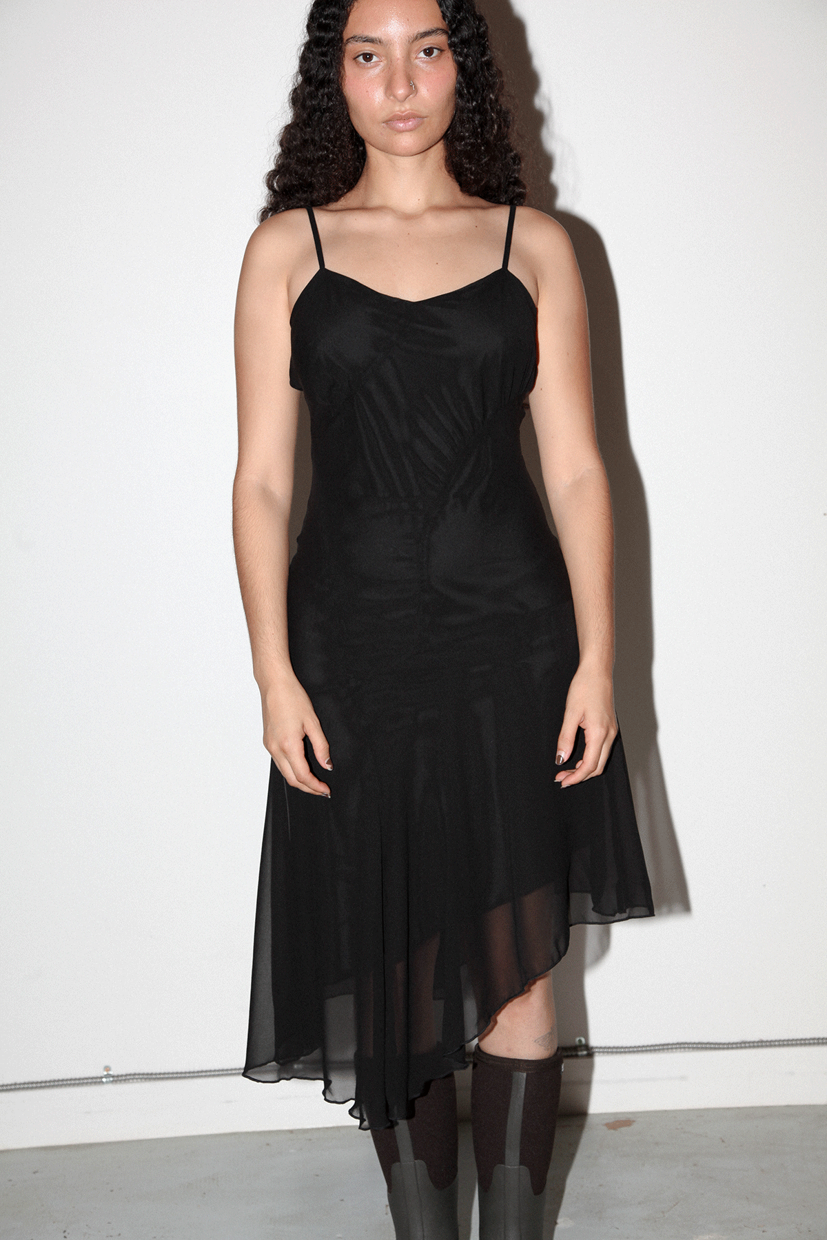 Alpine Silk Dress in Onyx