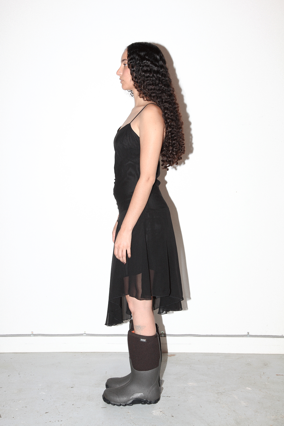 Alpine Silk Dress in Onyx