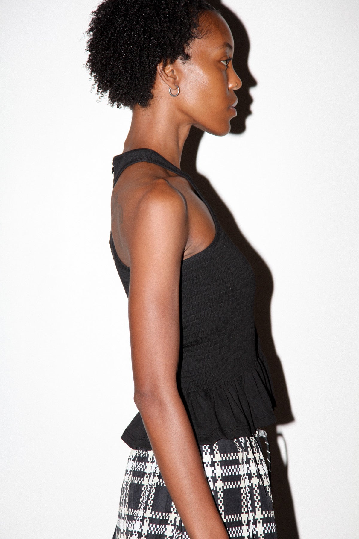 Smocked Tank in Onyx
