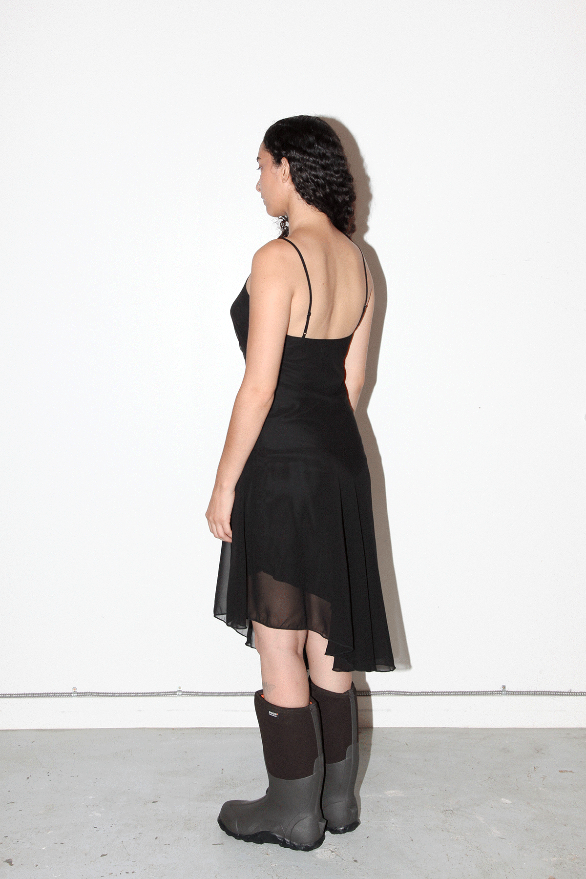 Alpine Silk Dress in Onyx
