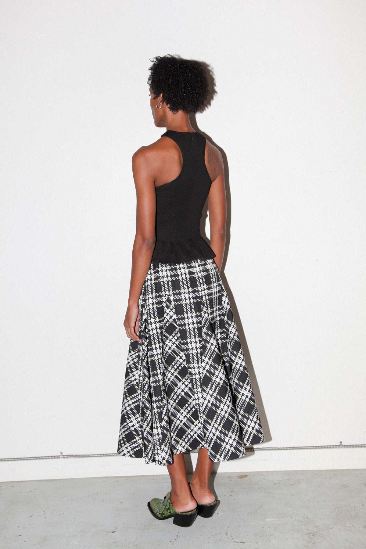 Plaid Peak Skirt in Black Plaid