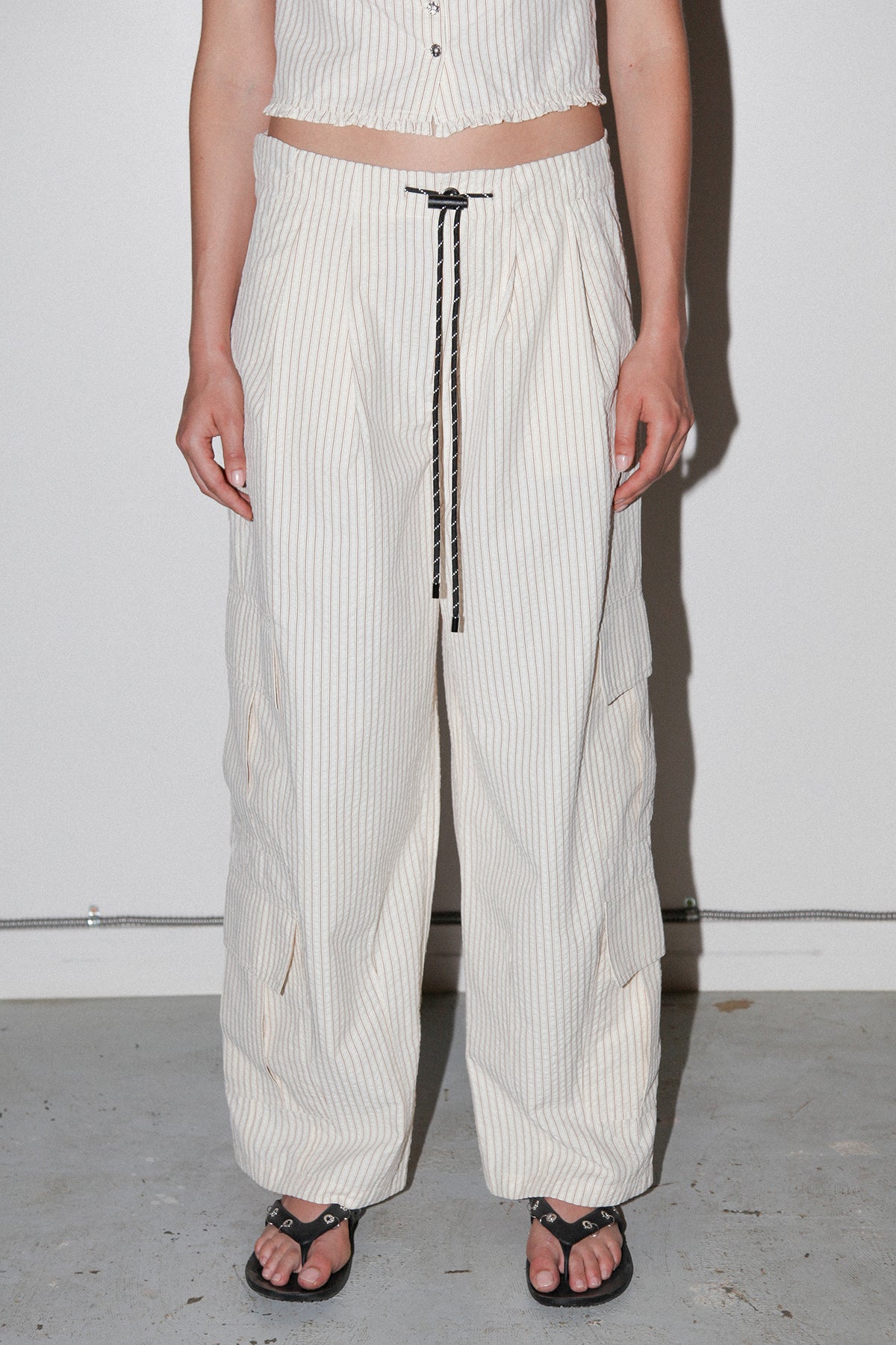 Basalt Pant in Striped Natural