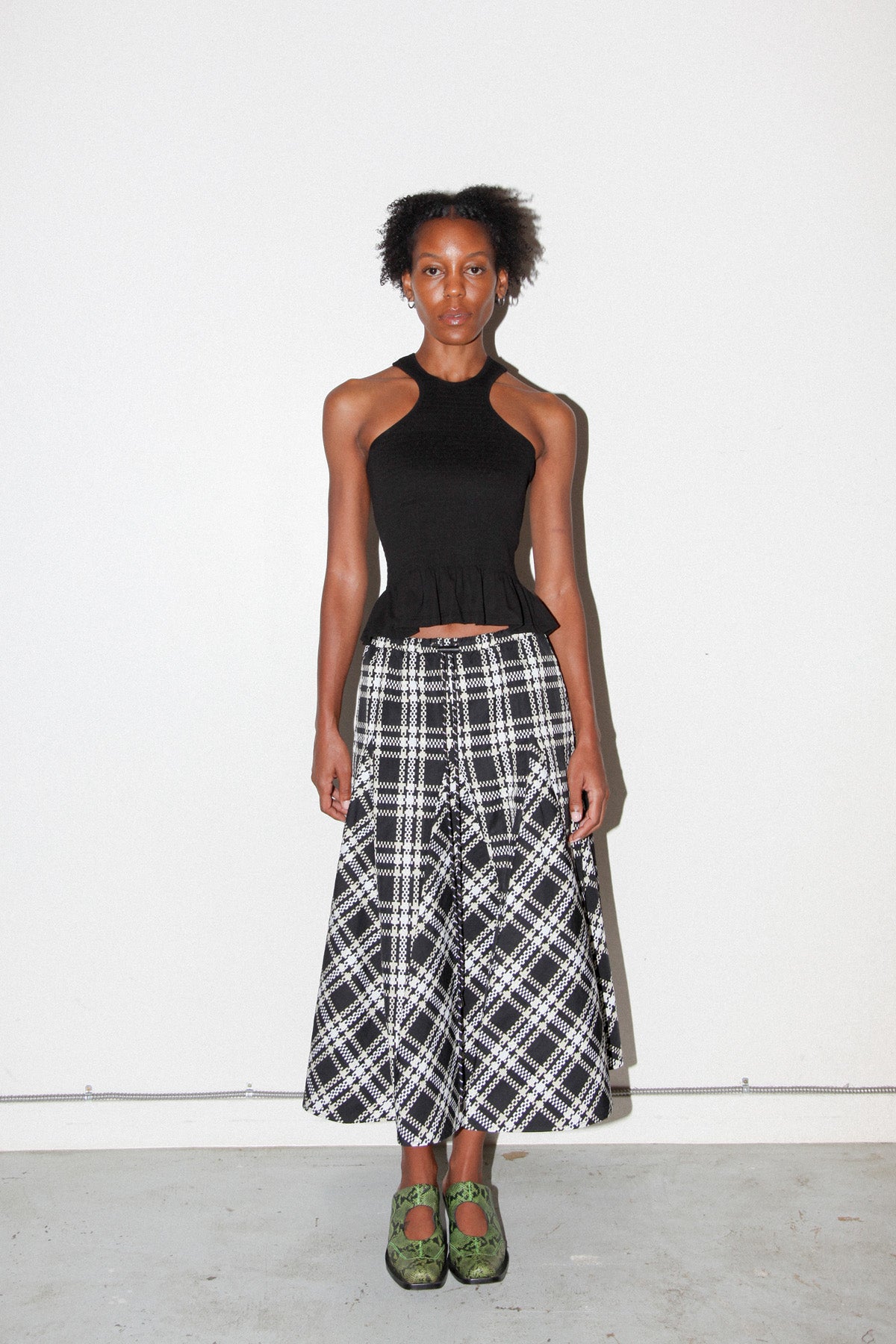 Plaid Peak Skirt in Black Plaid