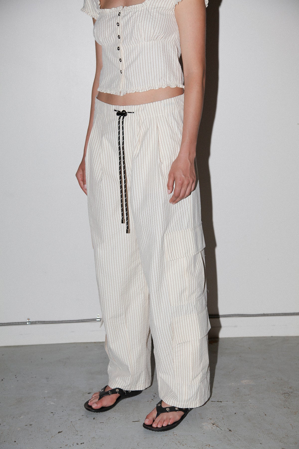 Basalt Pant in Striped Natural