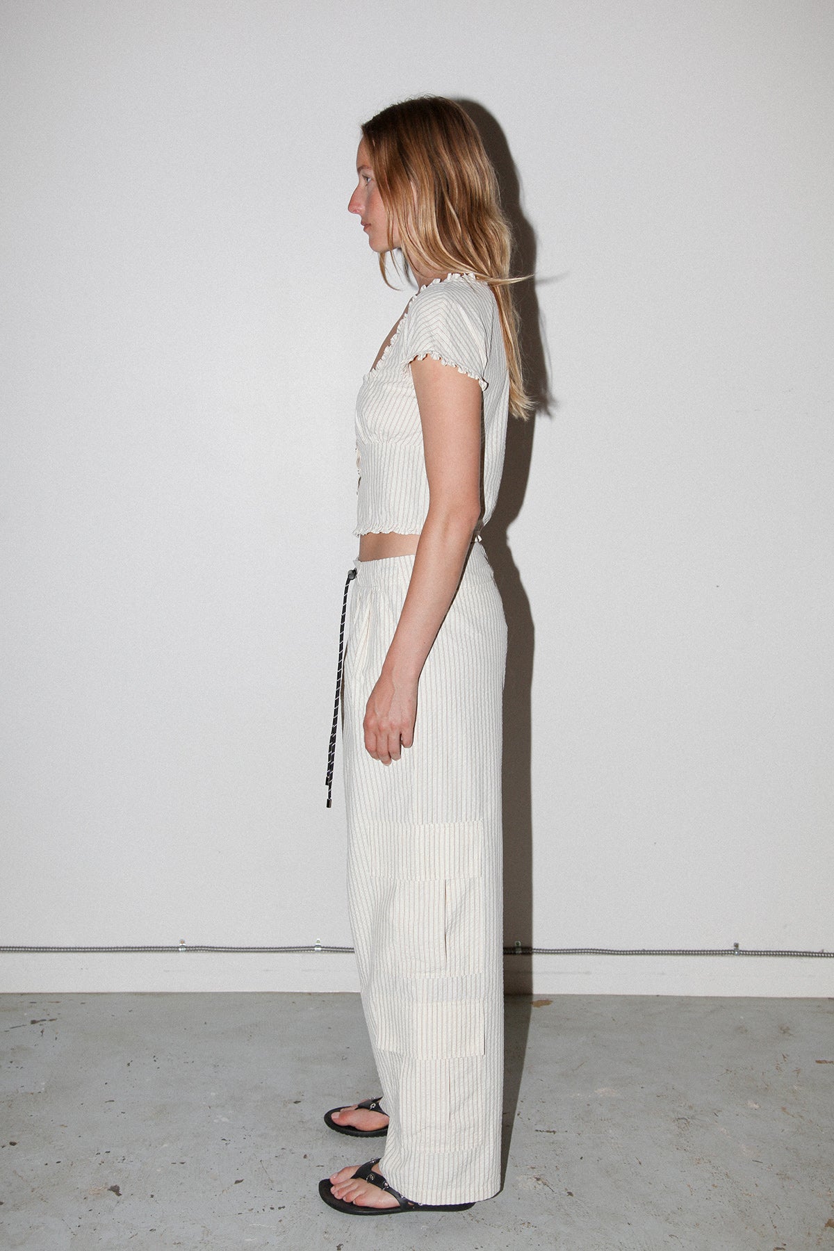 Basalt Pant in Striped Natural