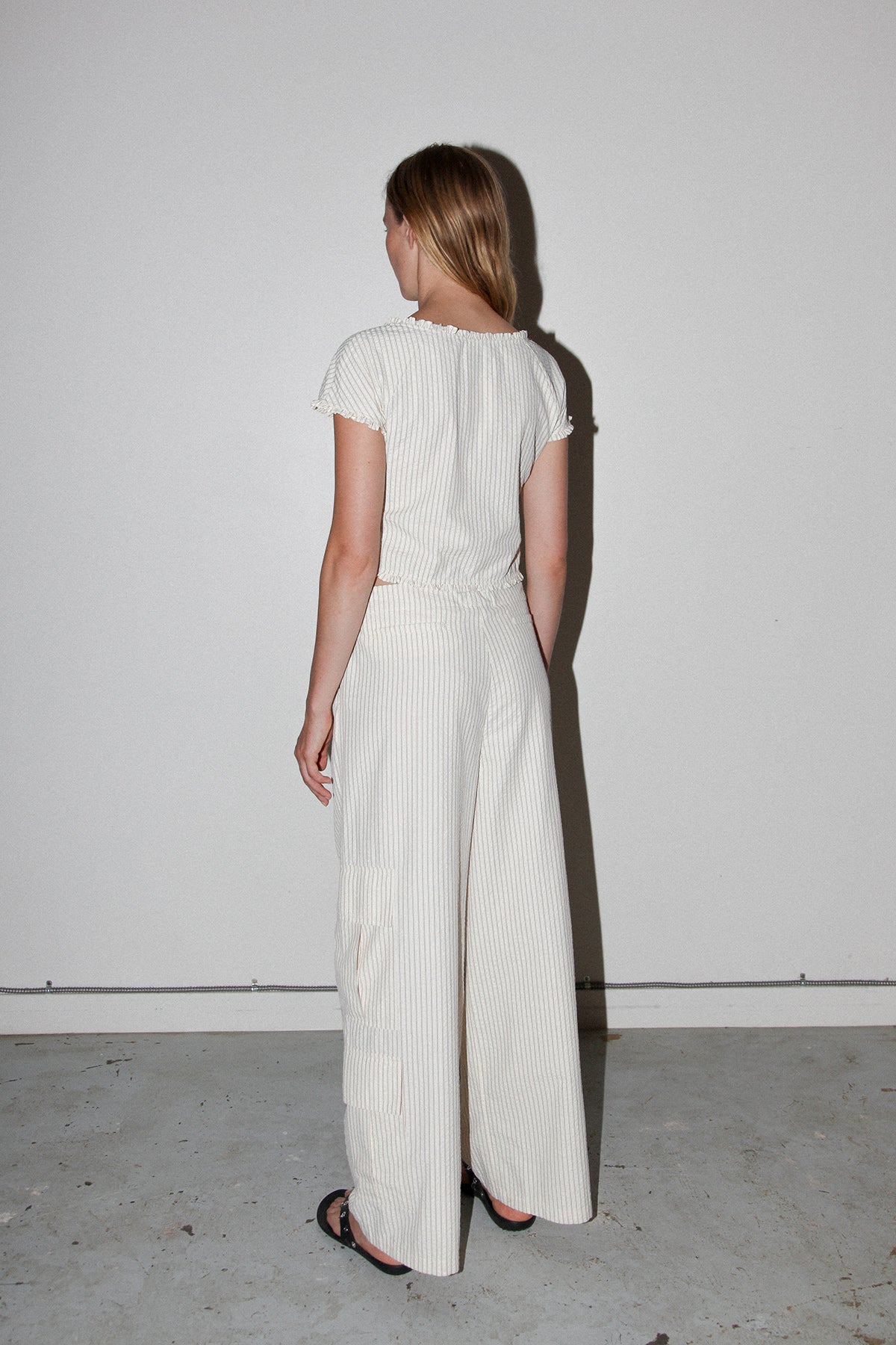 Basalt Pant in Striped Natural