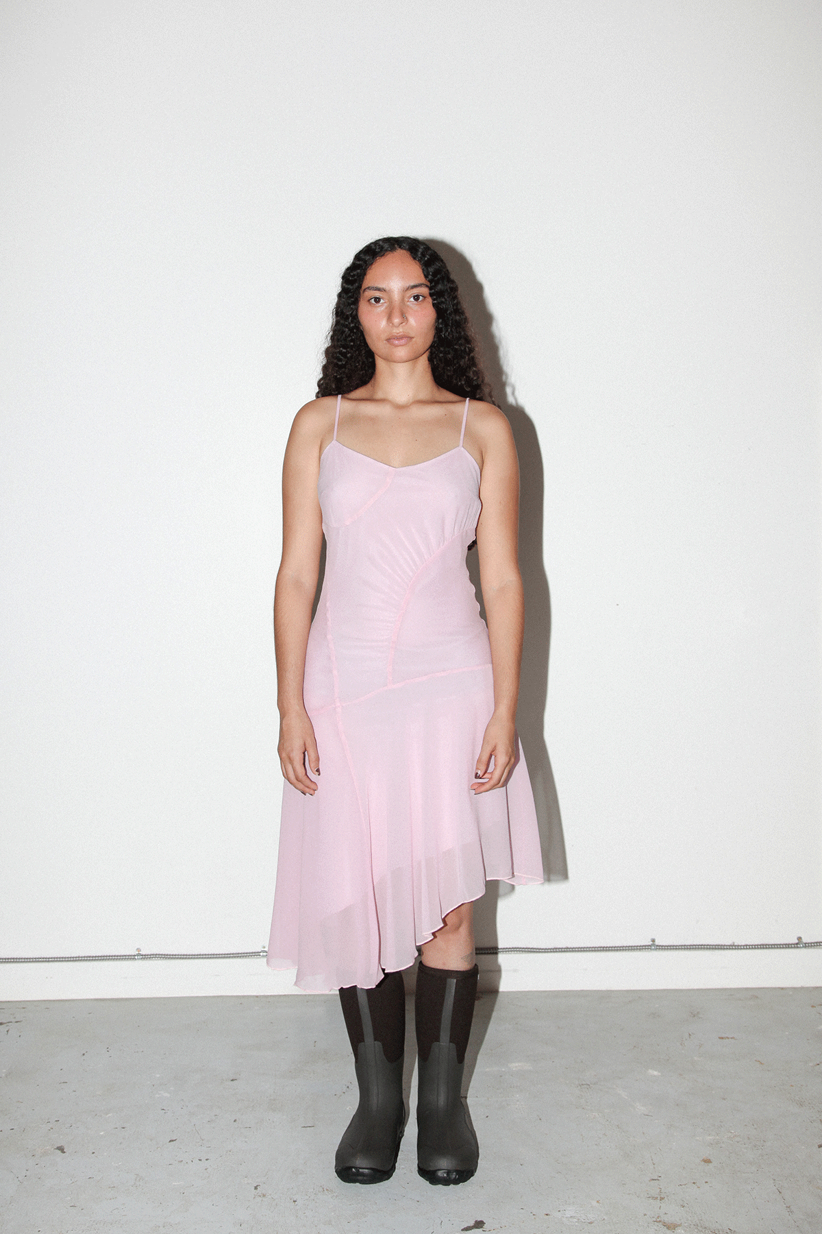 Alpine Silk Dress in Blush