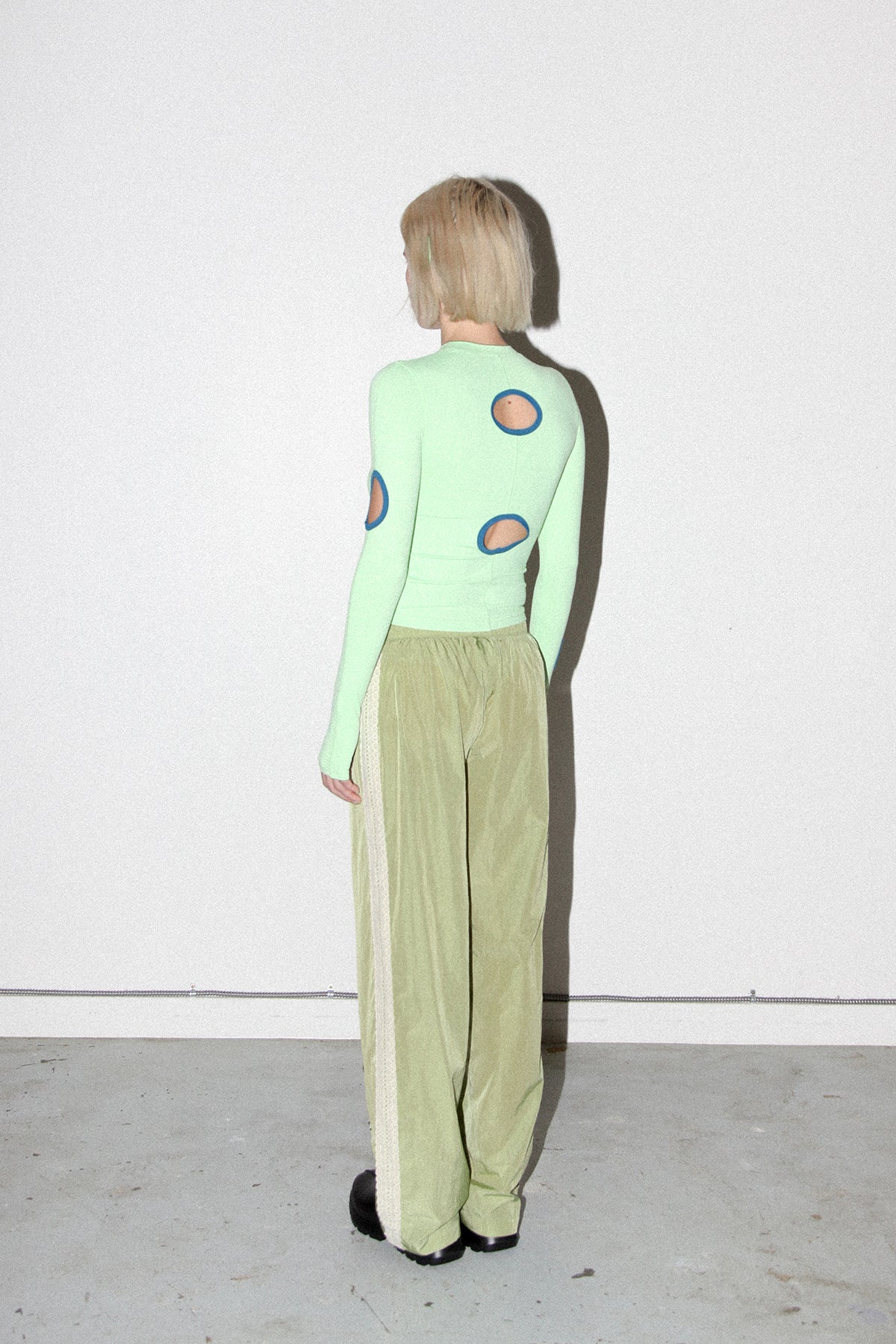 Split Track Pant in Algae