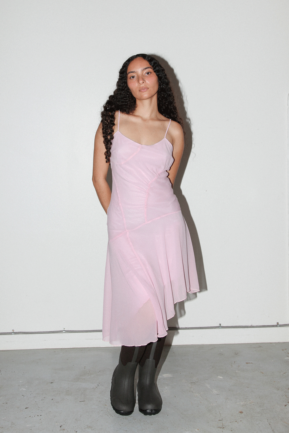Alpine Silk Dress in Blush