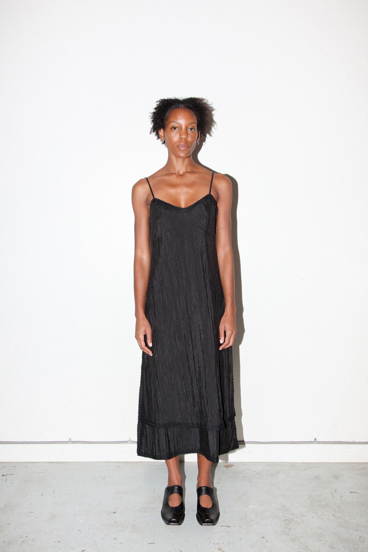 Earthen Slip Dress in Onyx