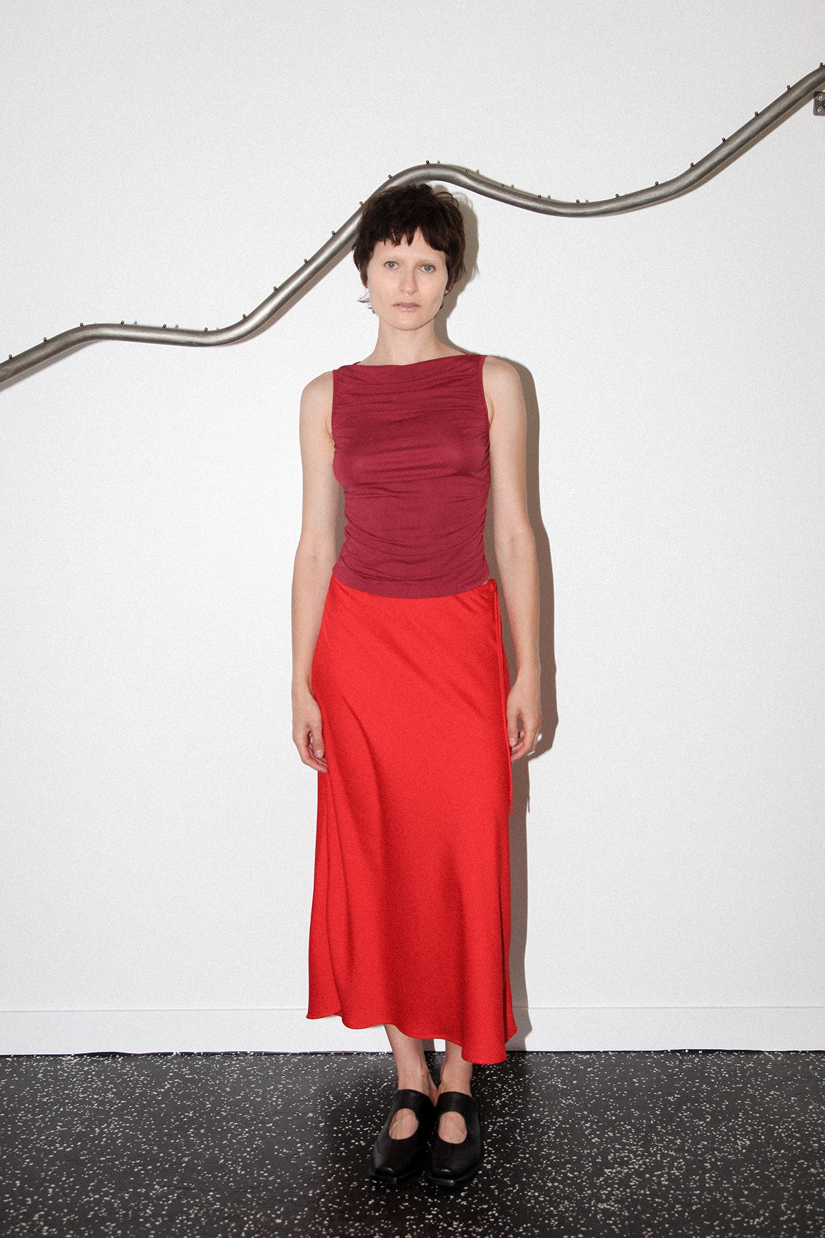 Studio 204 Ruched Tank in Berry