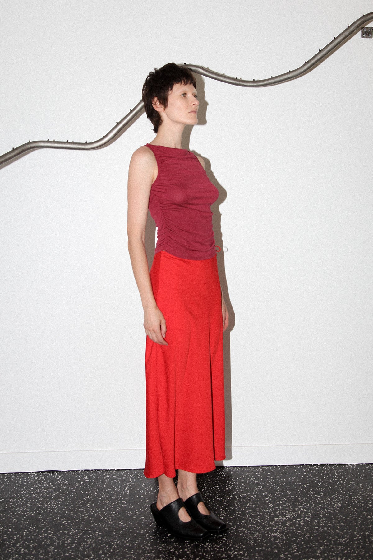 Studio 204 Ruched Tank in Berry