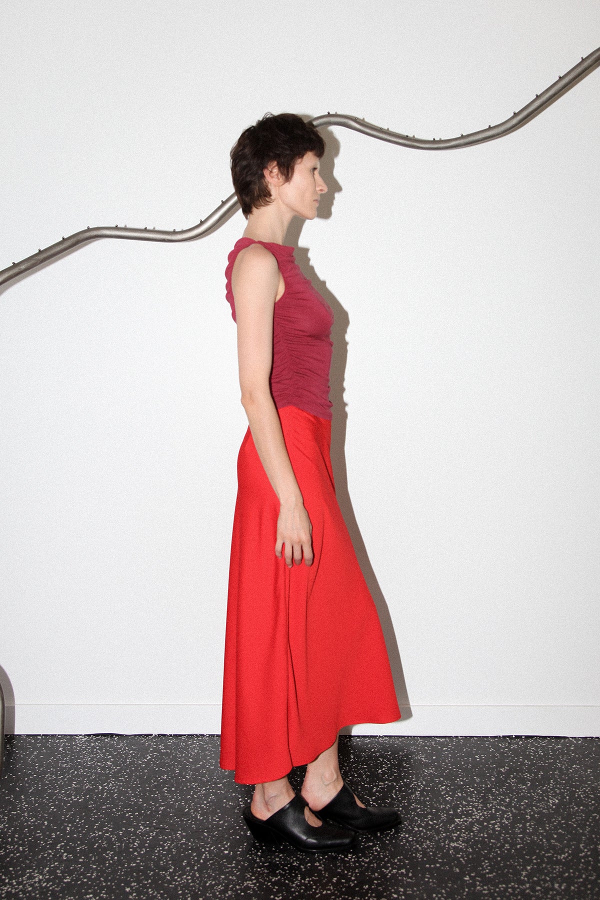 Studio 204 Ruched Tank in Berry