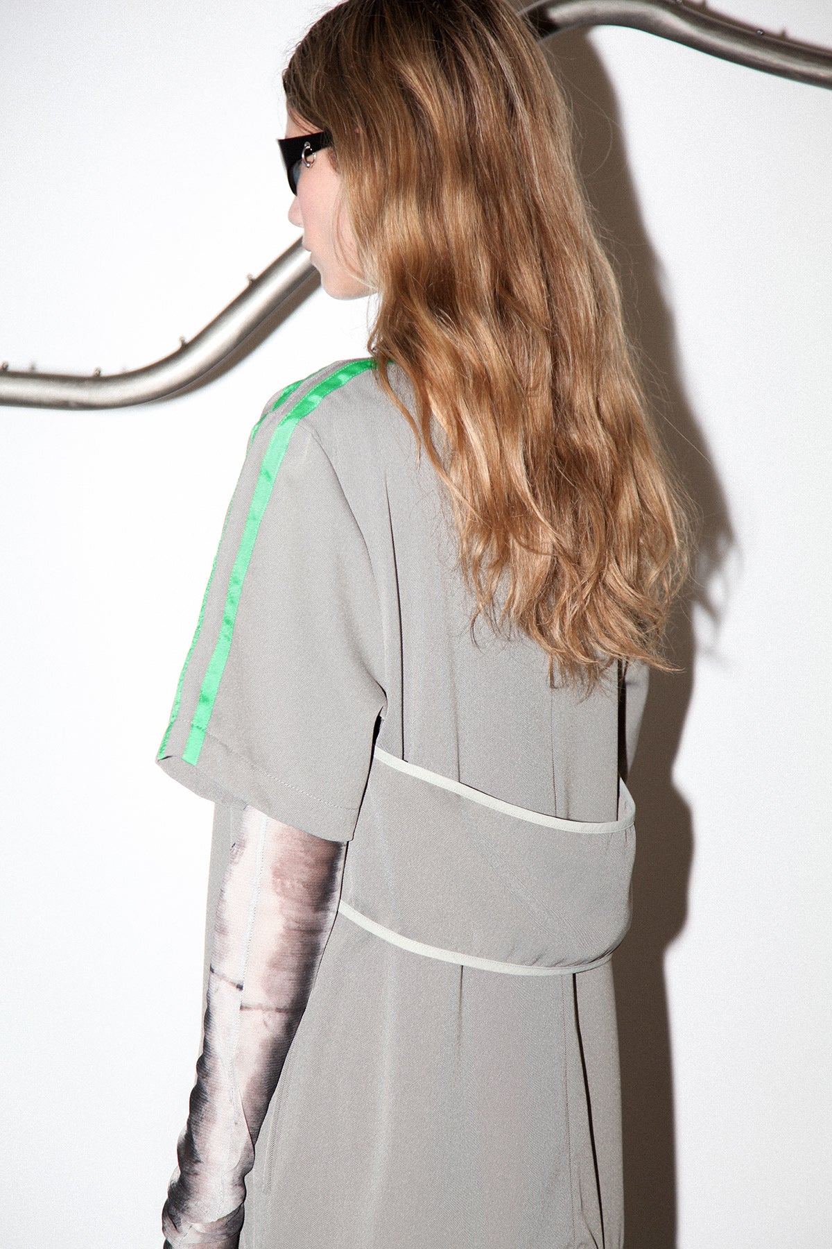 Box Pleat Dress in Ash