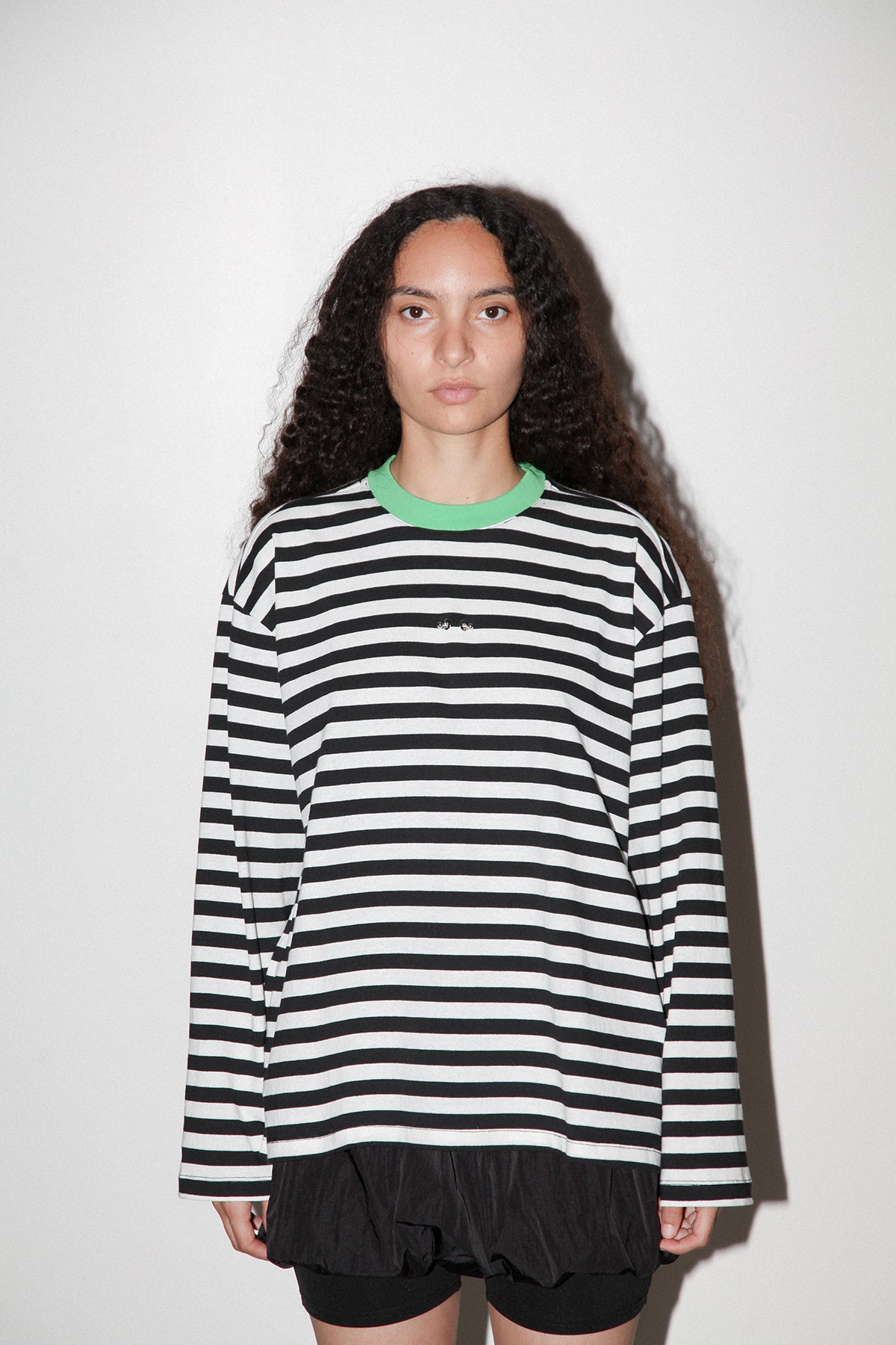 Striped Box Tee in Black & White