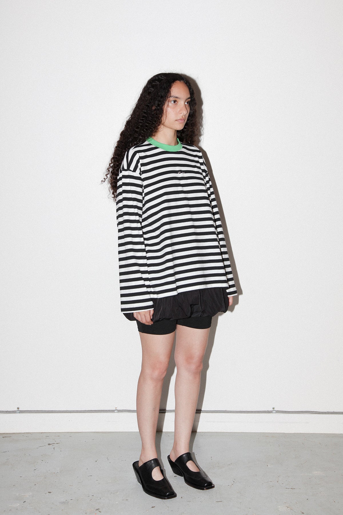 Striped Box Tee in Black & White