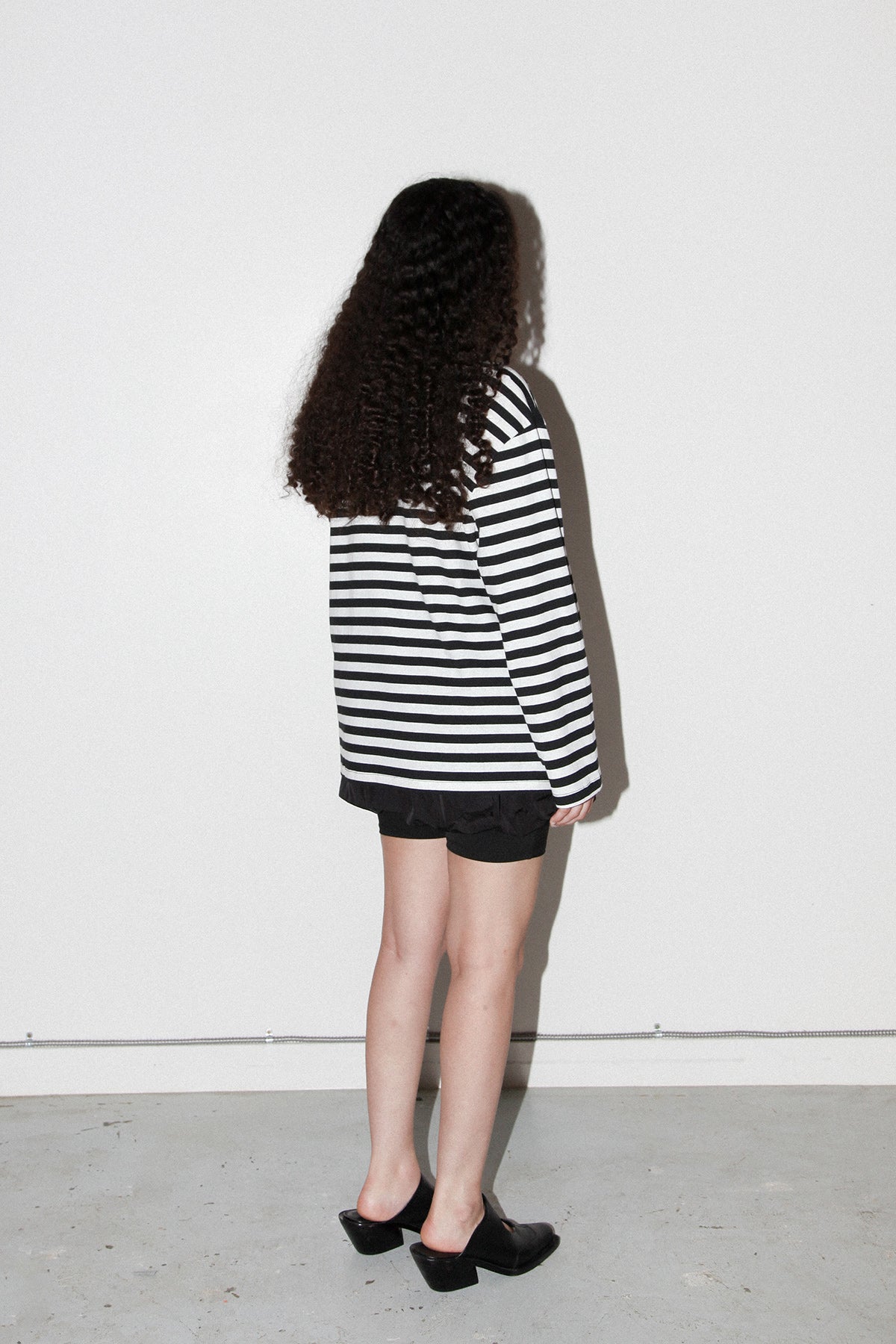 Striped Box Tee in Black & White