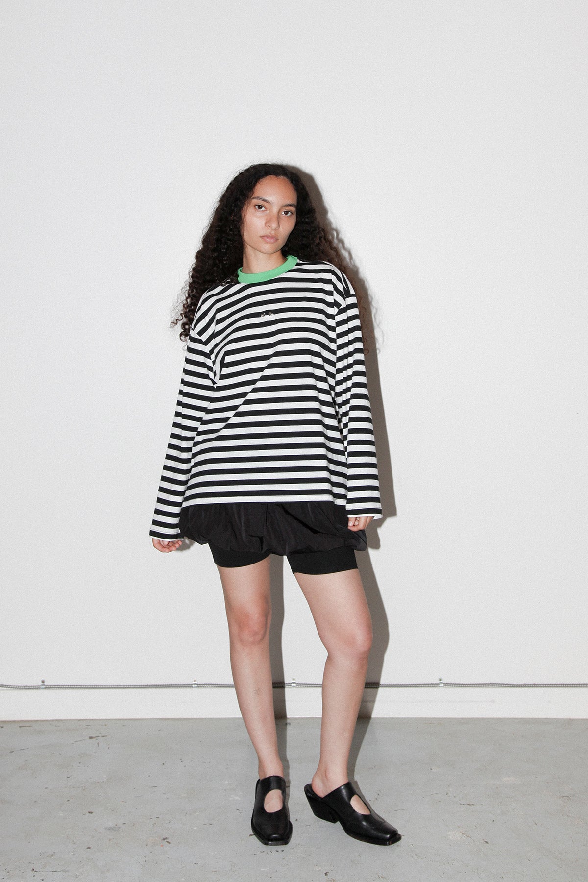 Striped Box Tee in Black & White