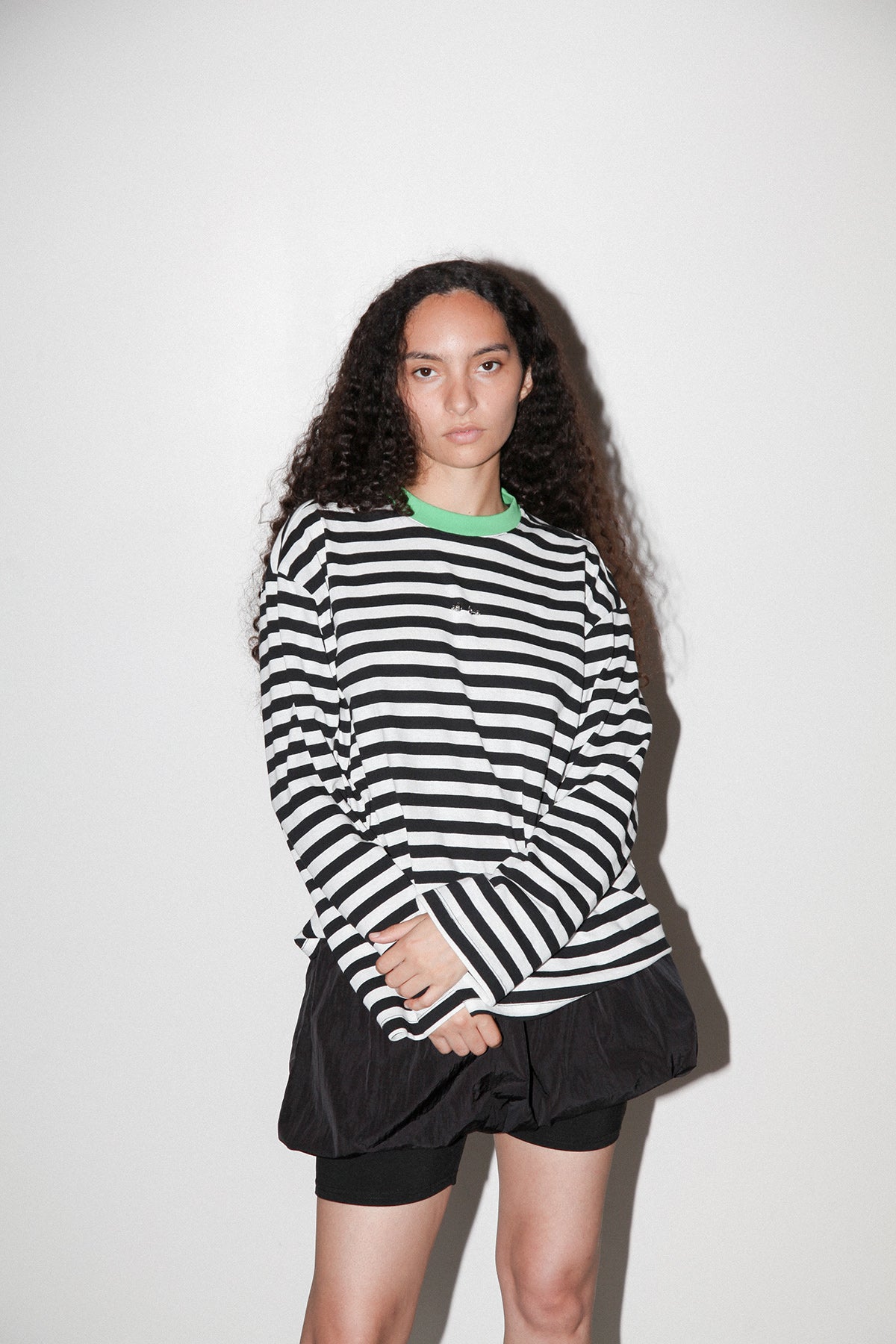 Striped Box Tee in Black & White