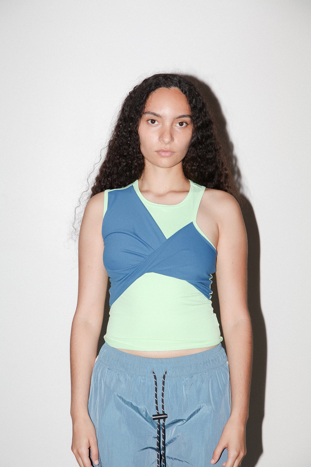 Twist Sport Tank in Lichen & Lagoon
