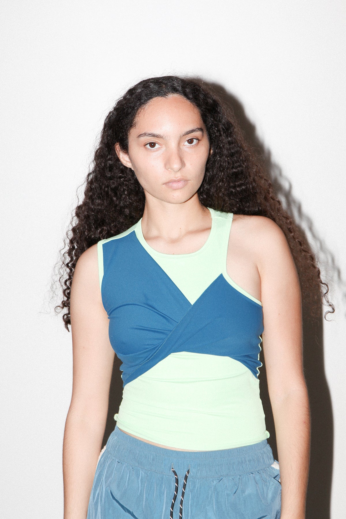 Twist Sport Tank in Lichen & Lagoon