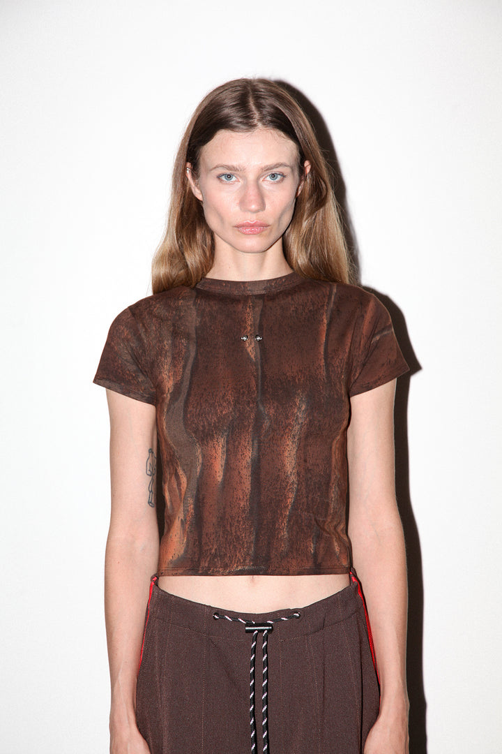 Mineral Dye Baby Tee in Mud