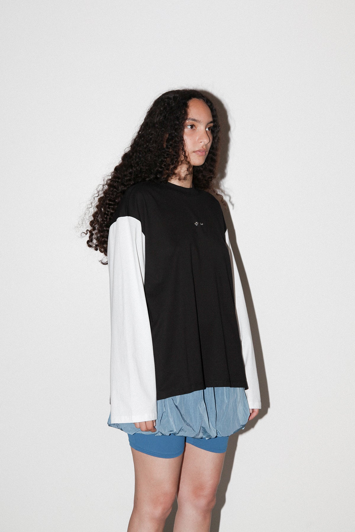 Contrast Box Tee in Black & White