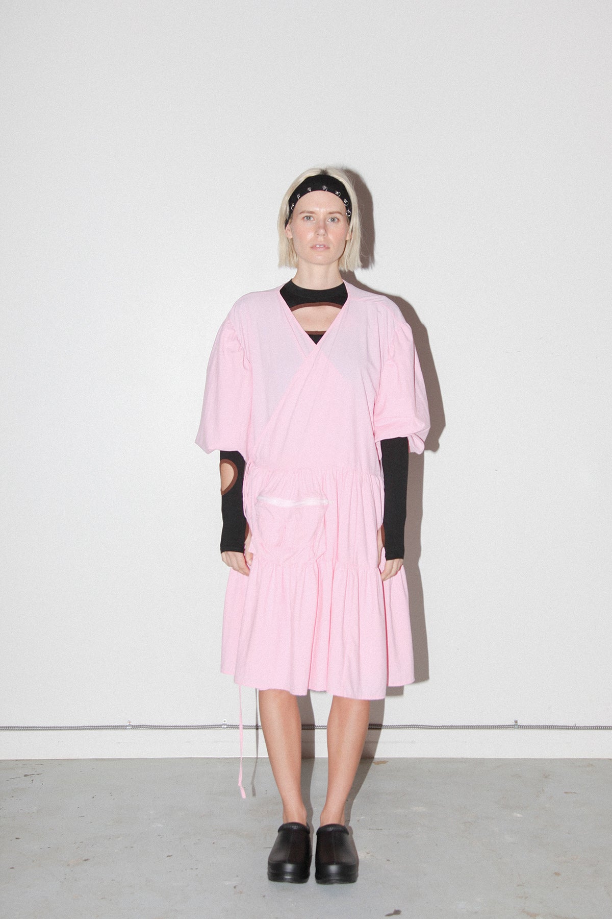 Utility Wrap Dress in Ballet Pink