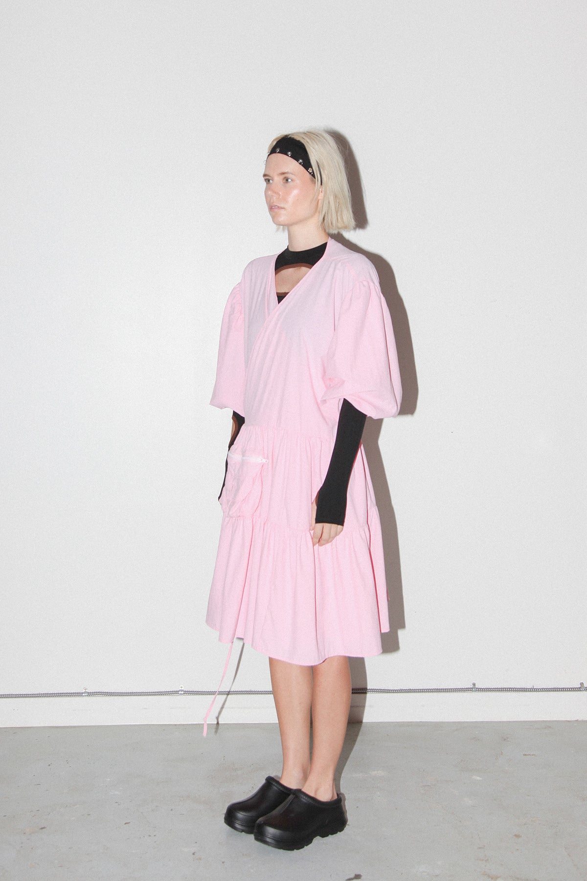 Utility Wrap Dress in Ballet Pink