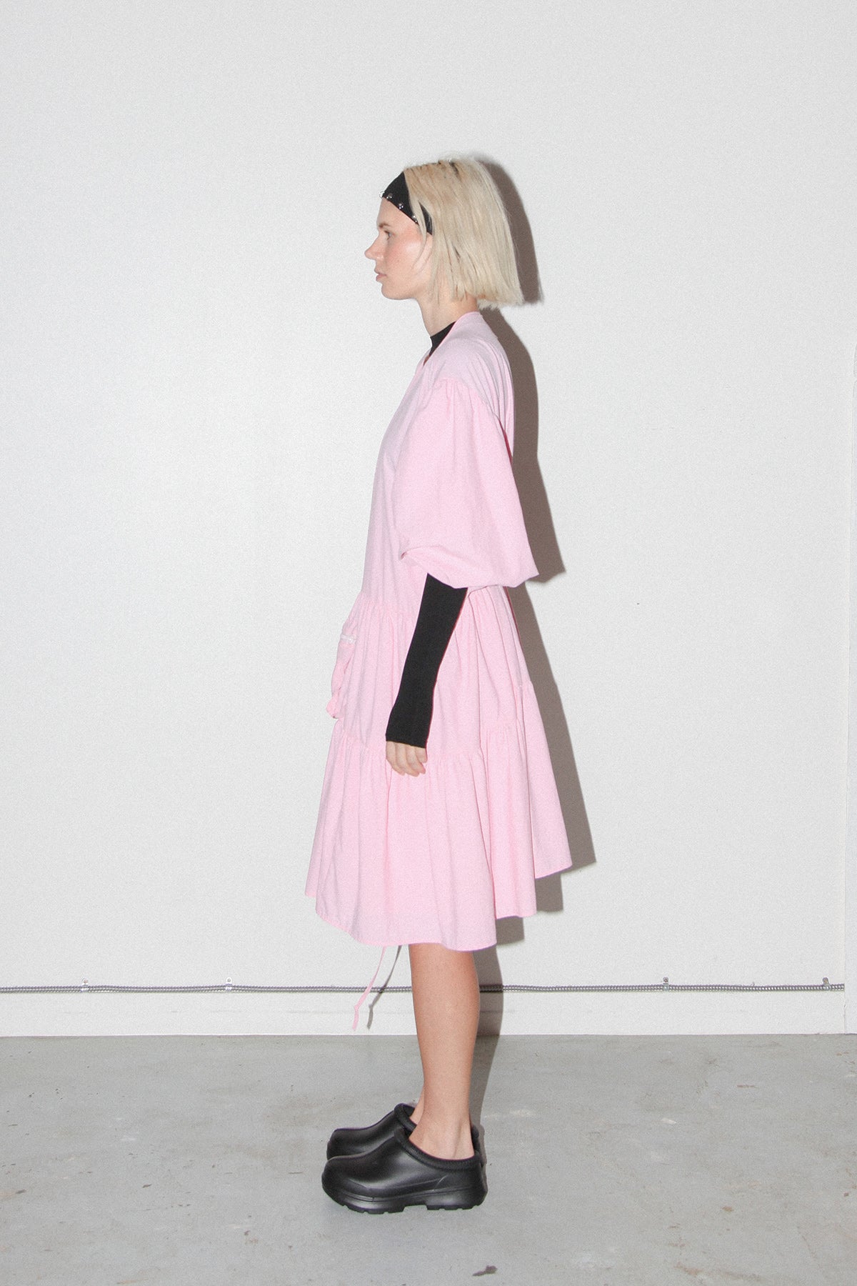 Utility Wrap Dress in Ballet Pink