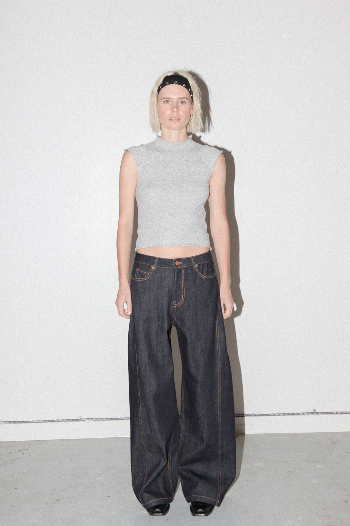 Studio 212 Cap Sleeve Knit Top in Heather Grey