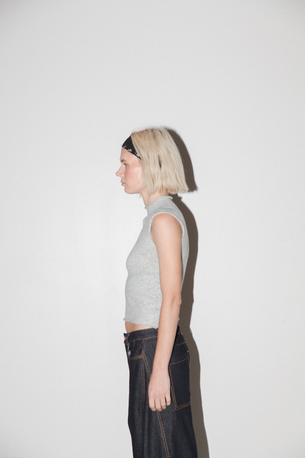 Studio 212 Cap Sleeve Knit Top in Heather Grey