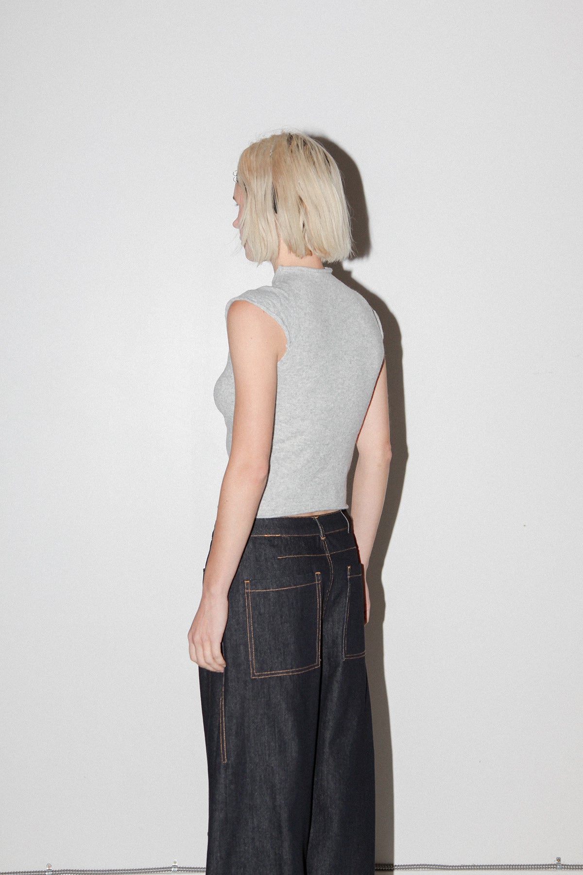 Studio 212 Cap Sleeve Knit Top in Heather Grey