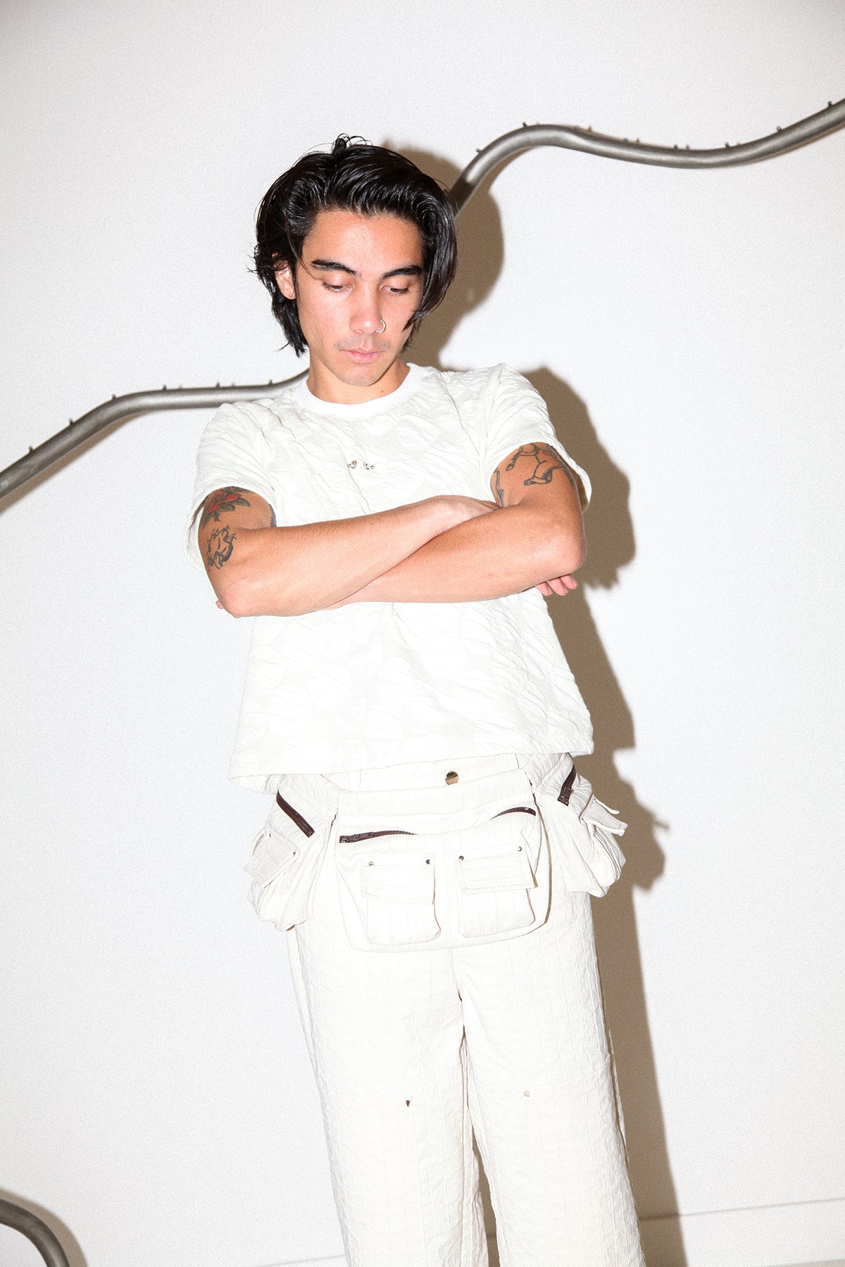 Quilted Utility Belt in Ecru