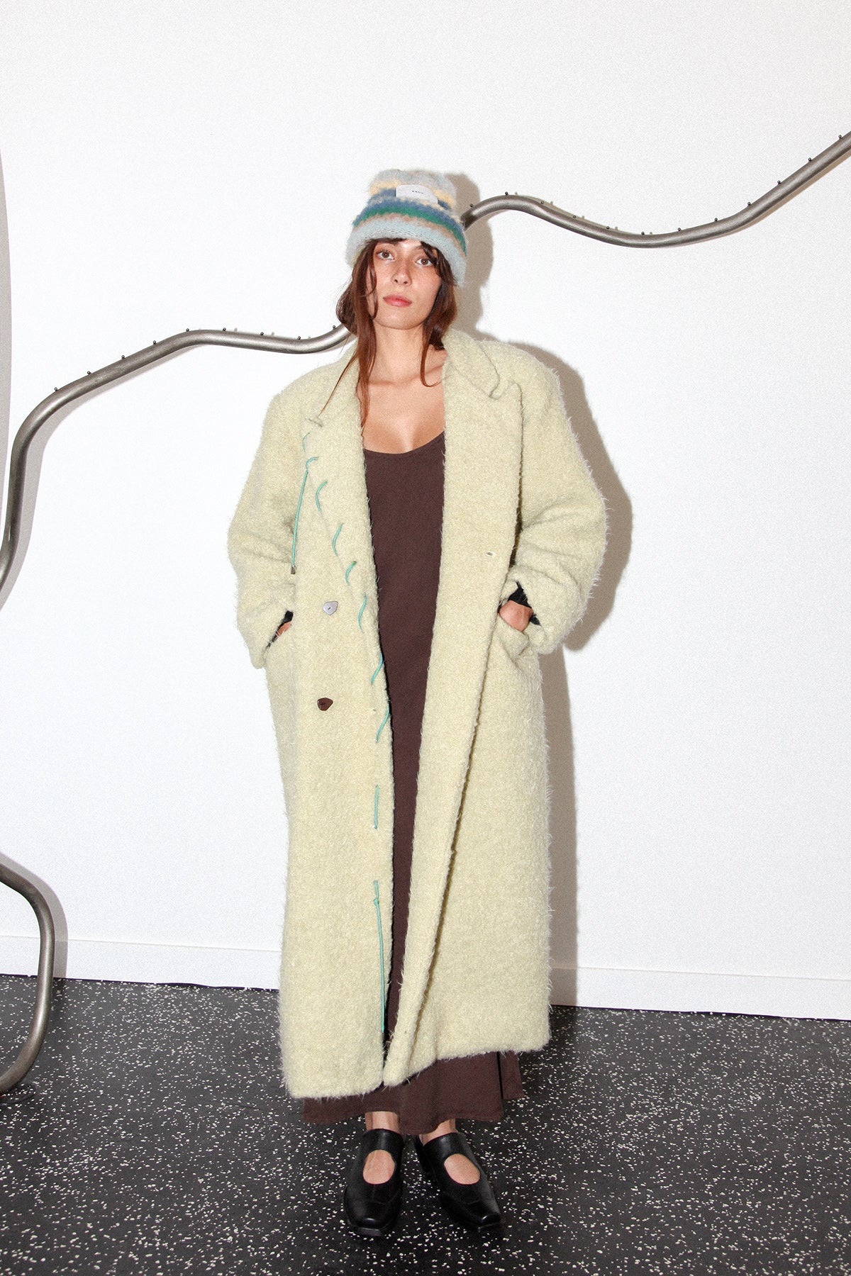 Cord Moss Coat in Dried Eucalyptus