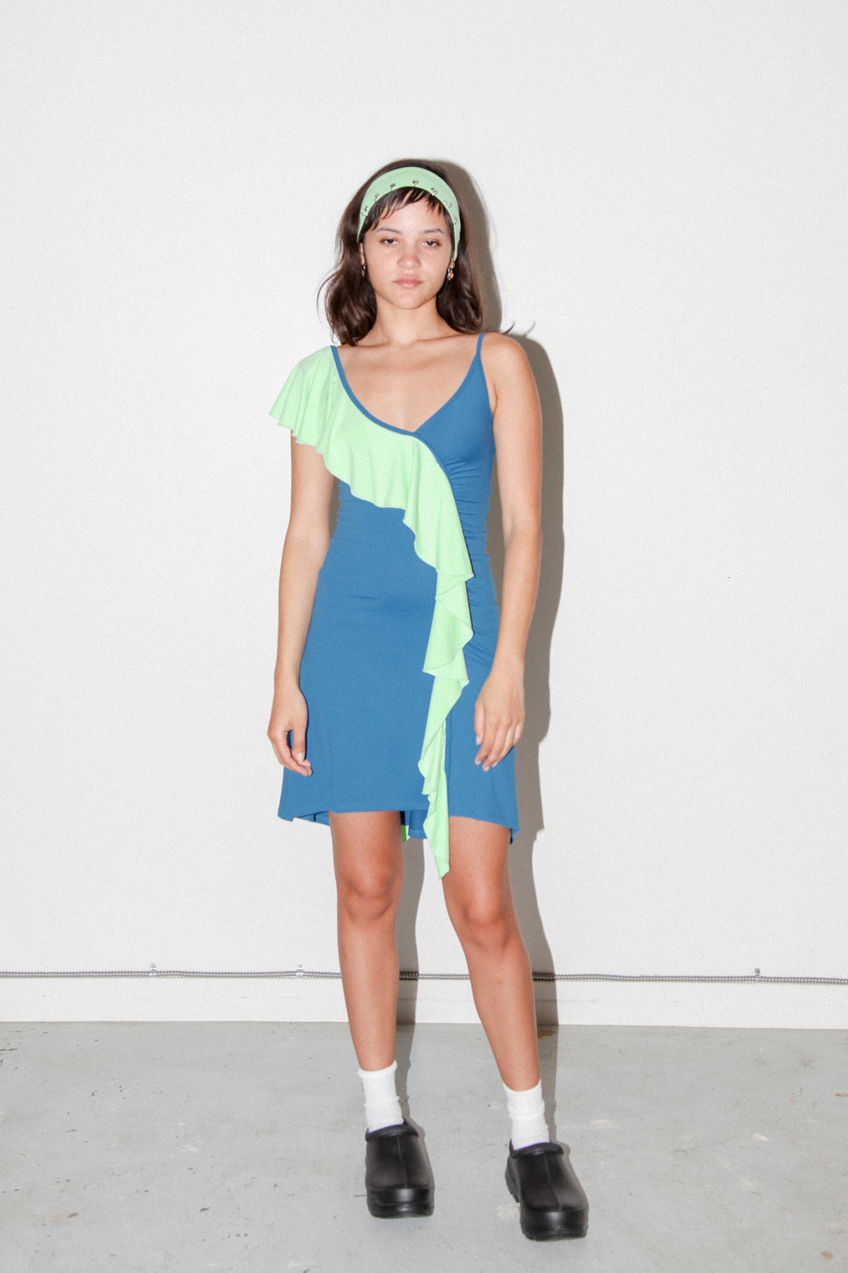 Jump Dress in Lichen & Lagoon