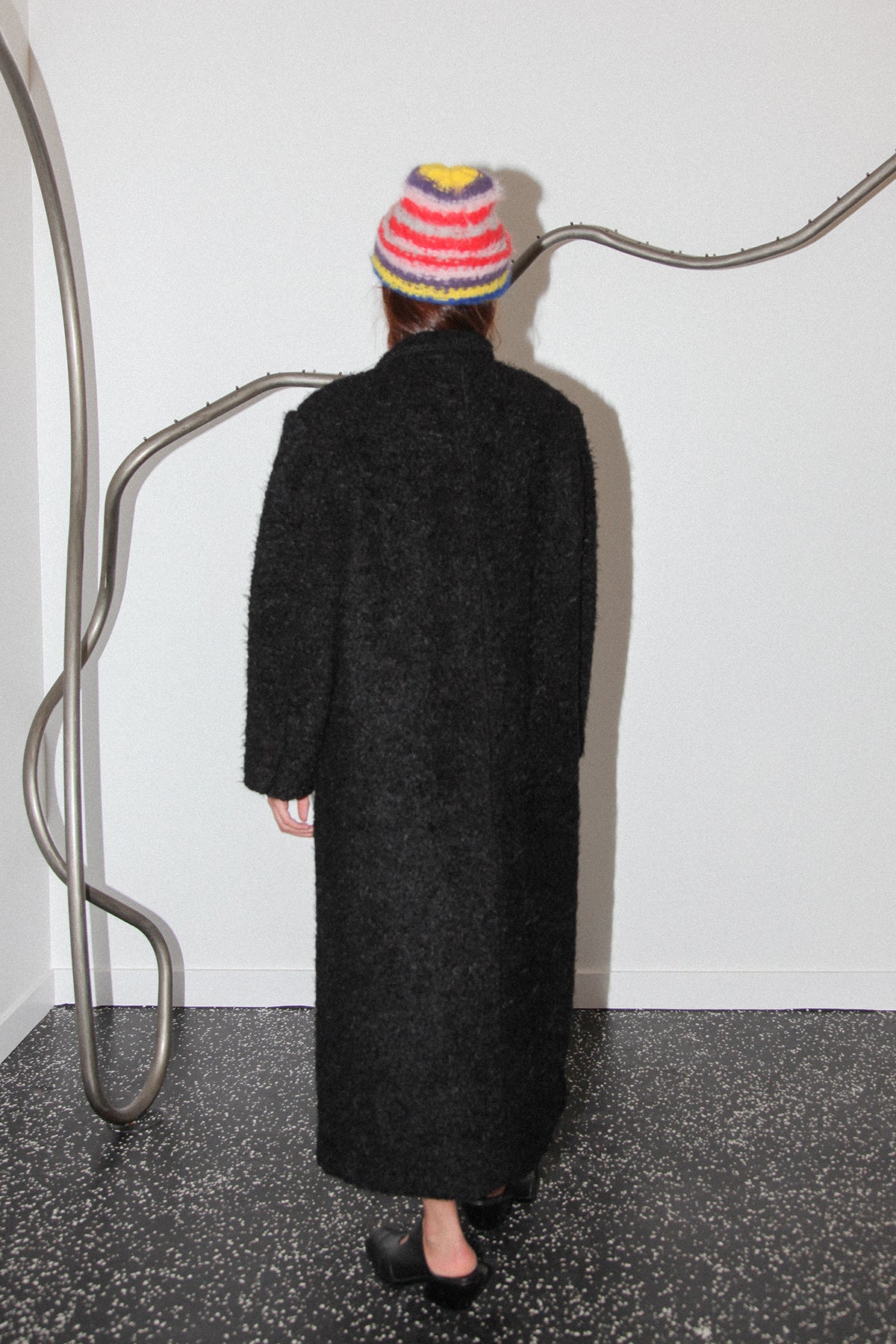 Cord Moss Coat in Black