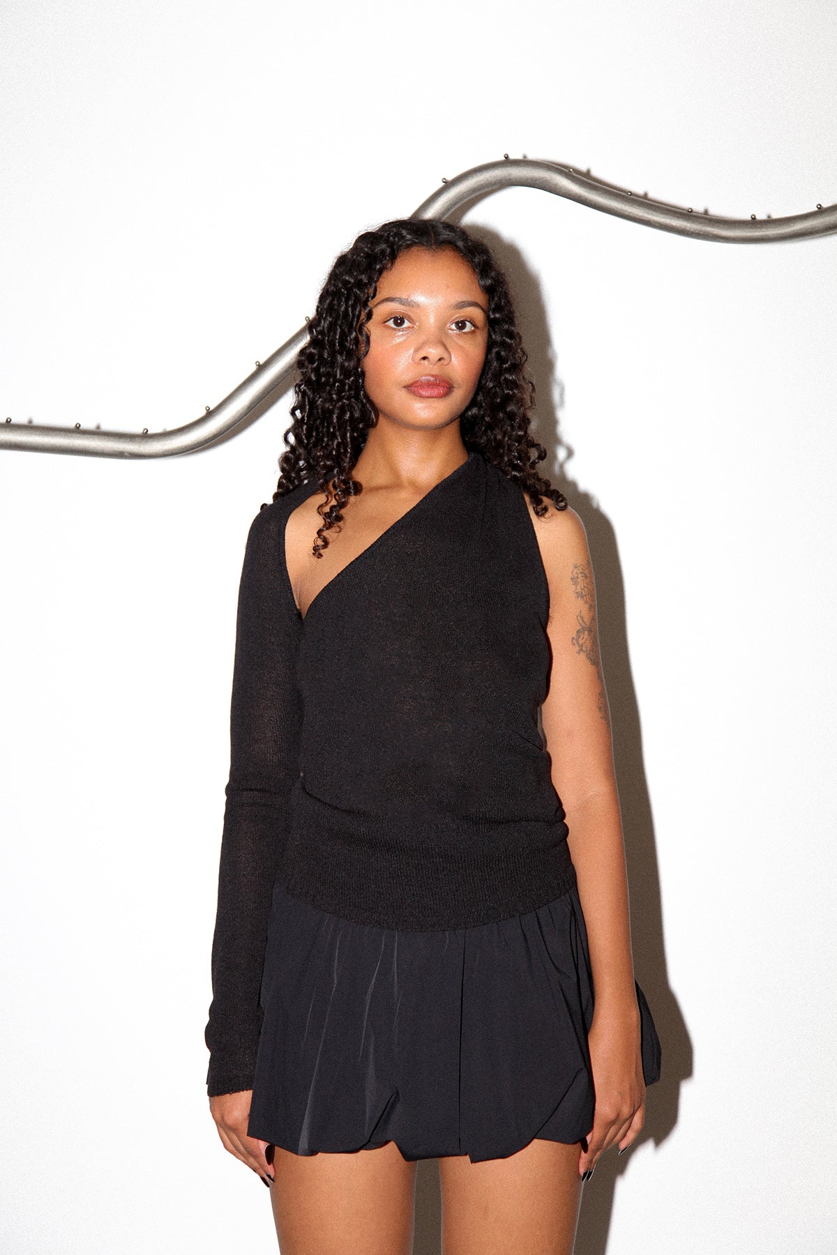 Studio 205 Single Sleeve Sweater in Black