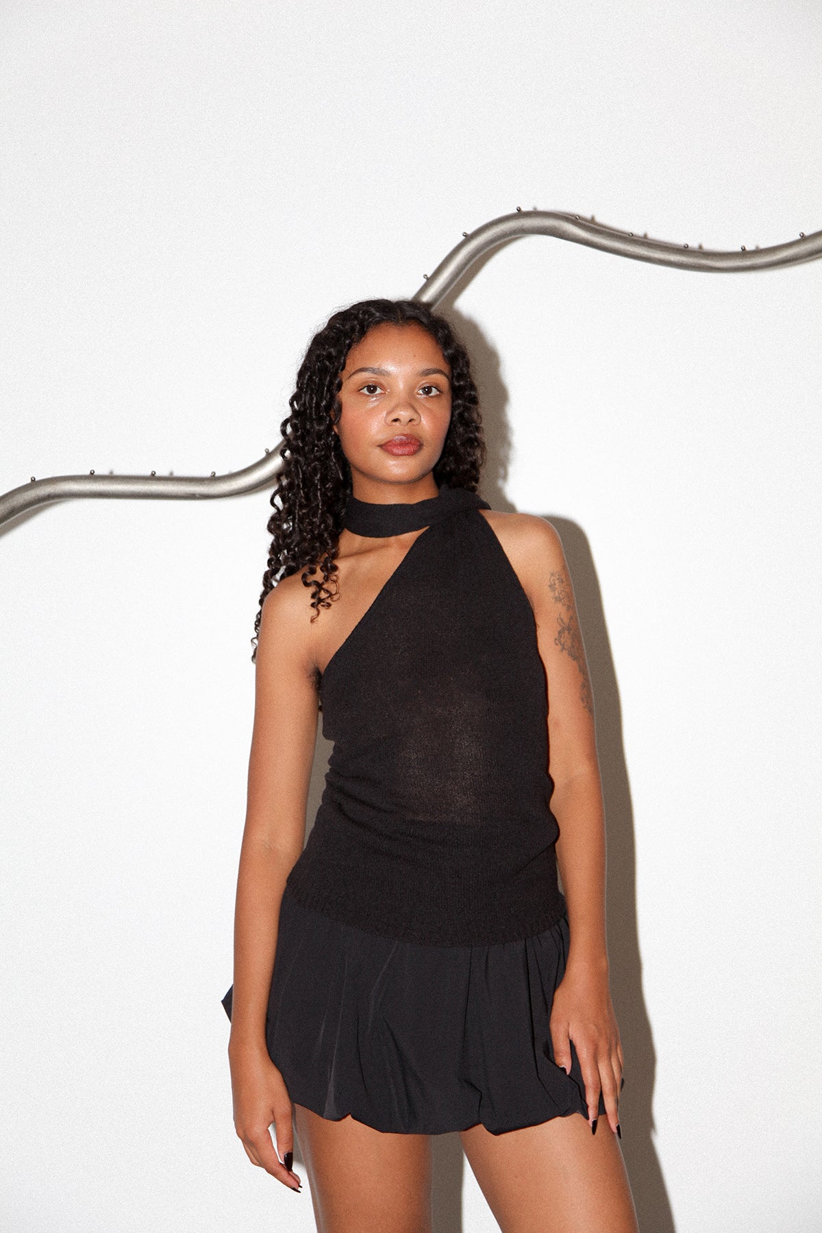 Studio 205 Single Sleeve Sweater in Black