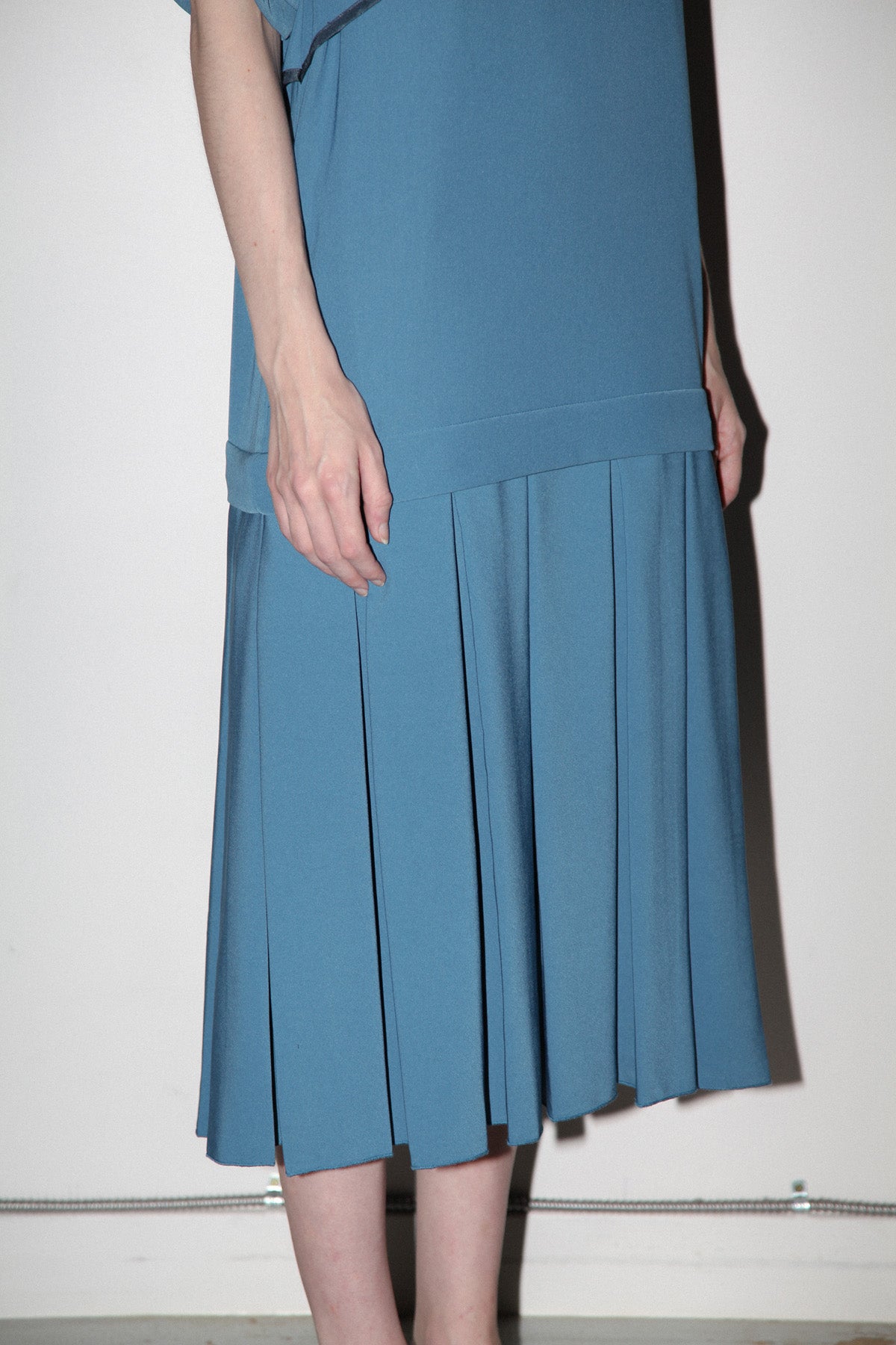 Box Pleat Dress in Lake