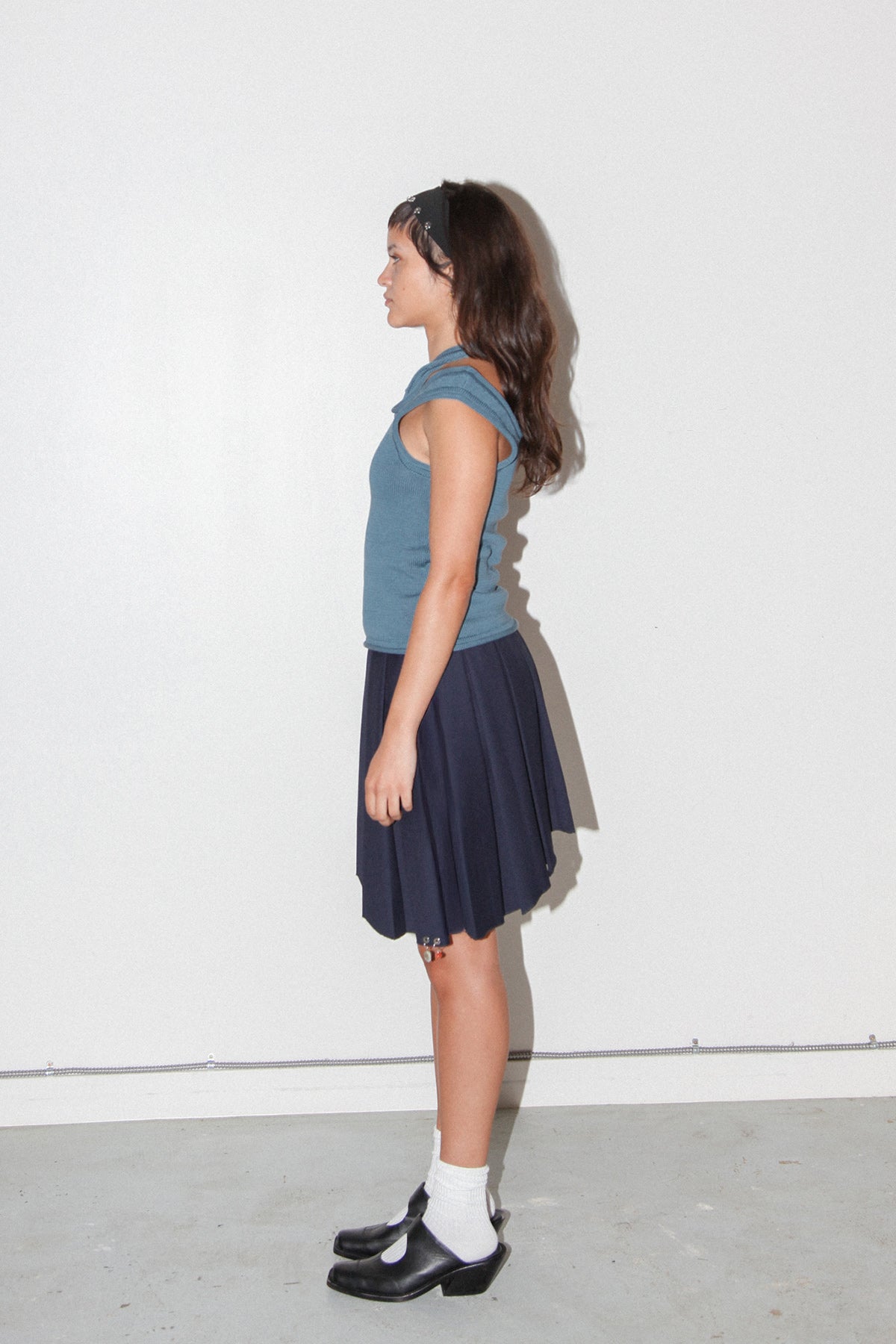 Slash Vest in Slate Blue