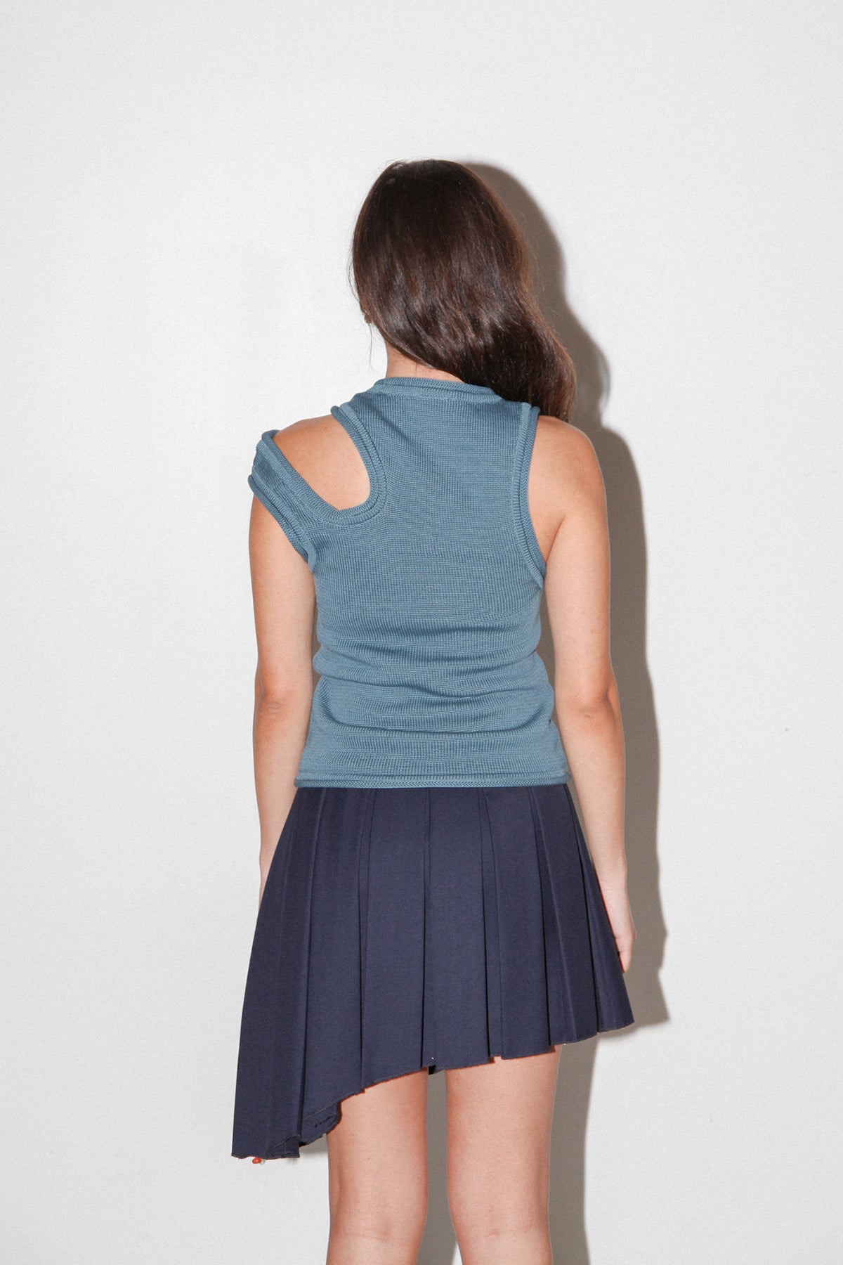 Slash Vest in Slate Blue