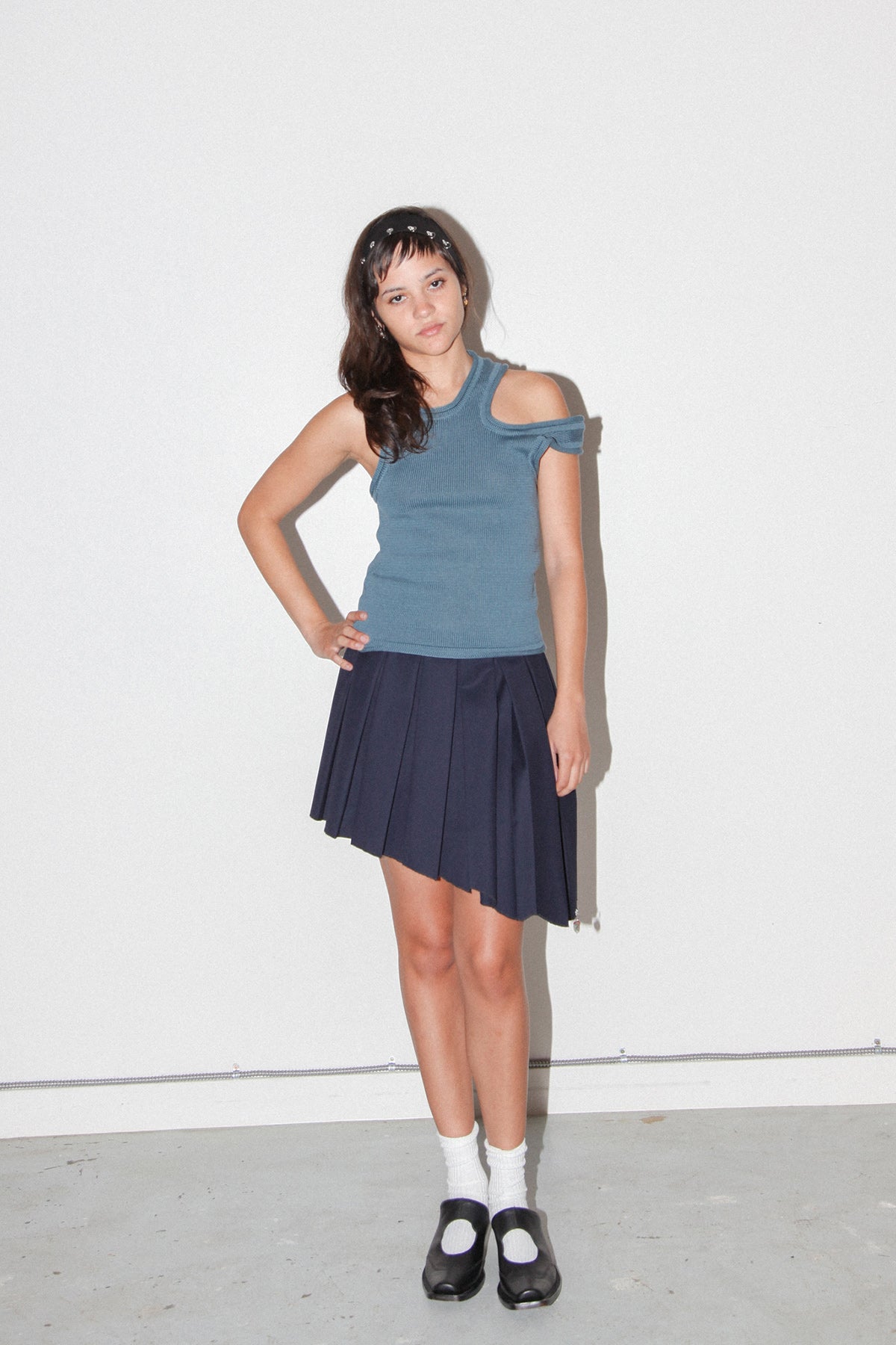 Slash Vest in Slate Blue