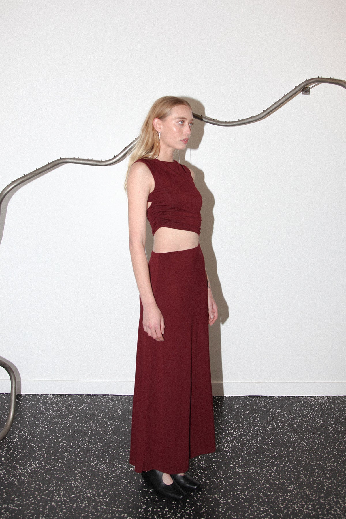 Studio 116 Slice Dress in Merlot